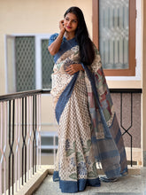 Sublimation Printed Semi Silk Saree | KSD109