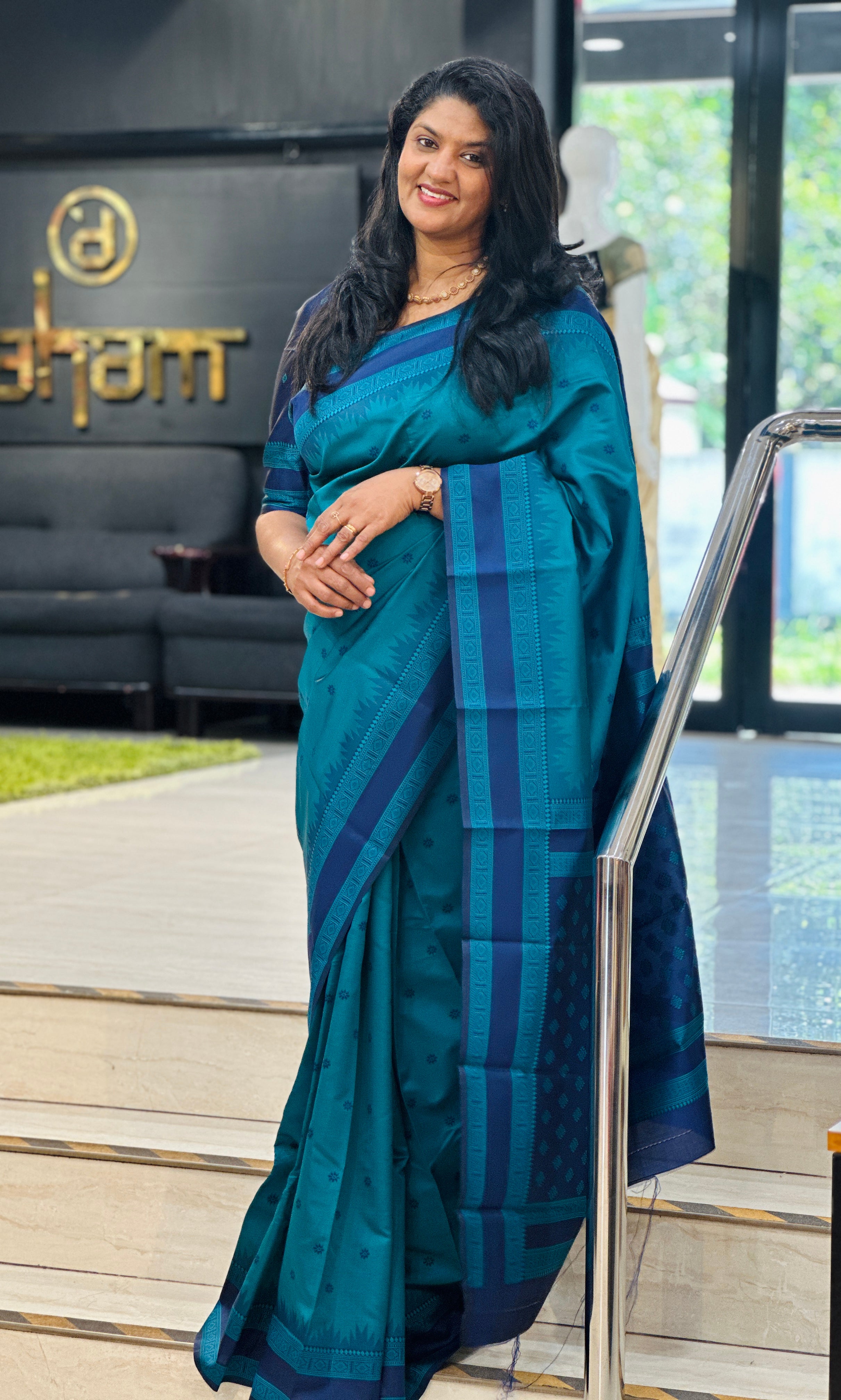 Traditional Banarasi Border Pattern Buta Woven Semi Soft Silk Saree | RLF162