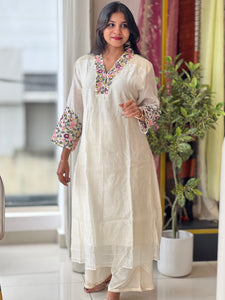 Multi-Color Floral Embroidered Cotton Kurta Set | ADS104