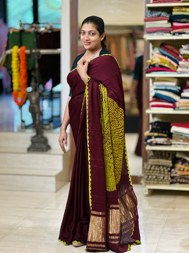 Tie & Dye Patterned Modal Silk Saree | JT180
