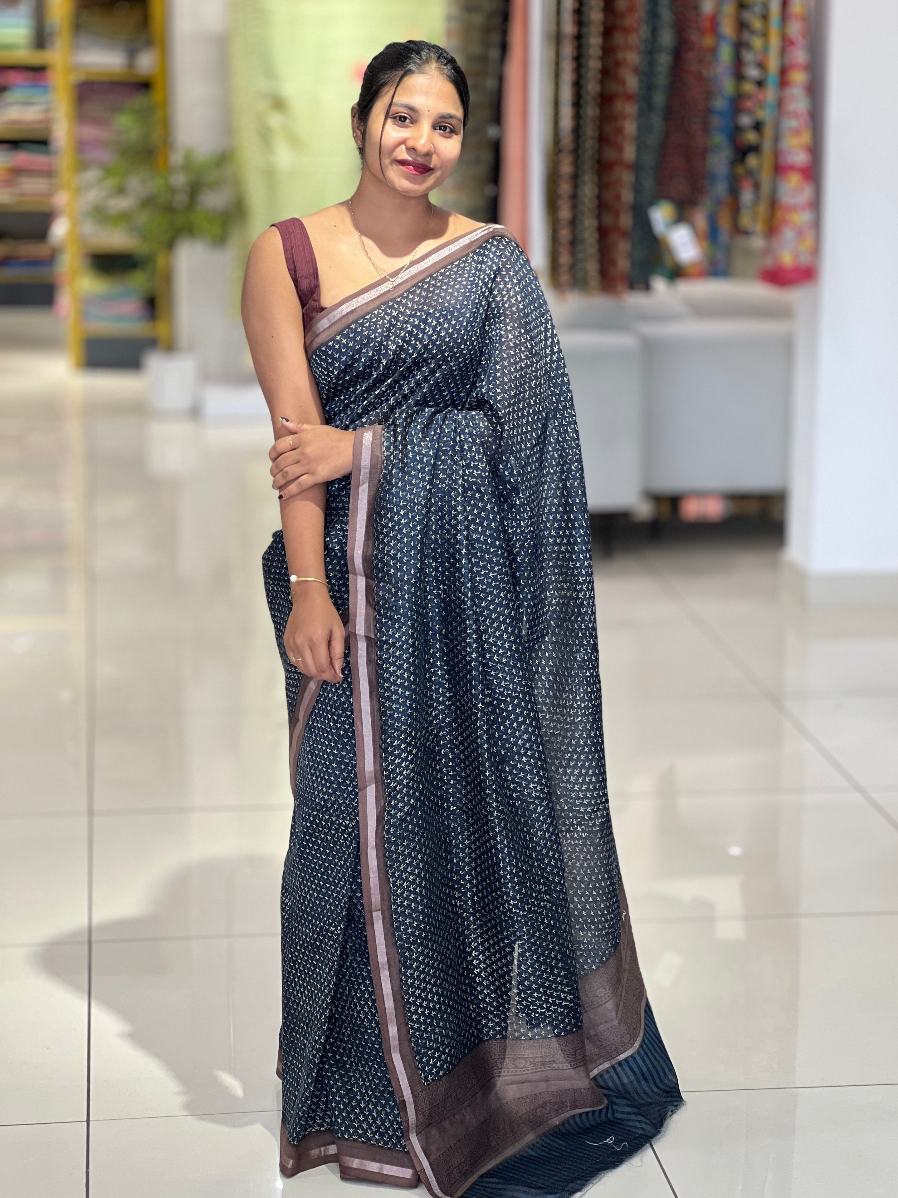Screen Printed Chanderi Saree | SMC118