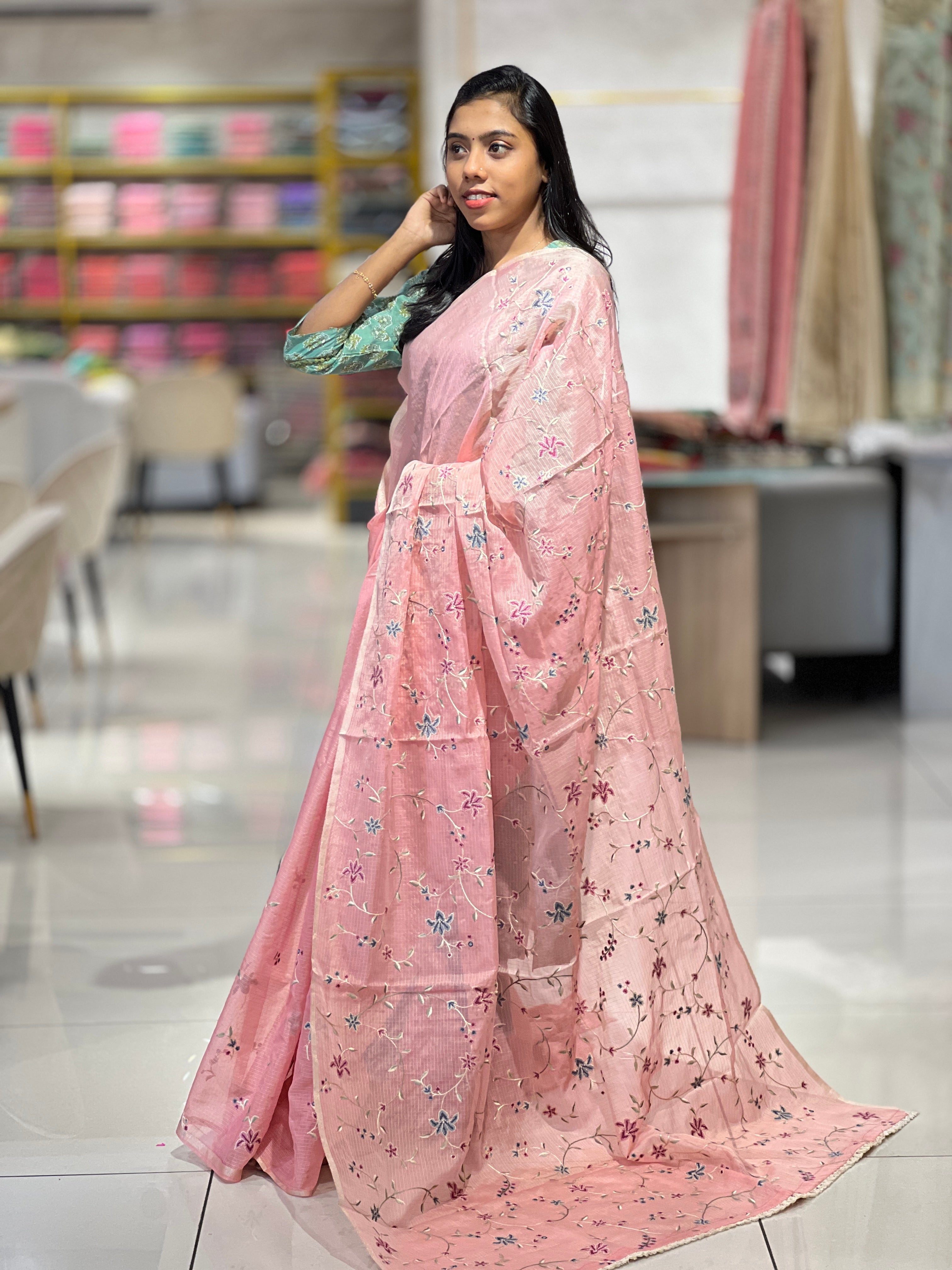 Floral Embroidered kota Saree |  DVS228