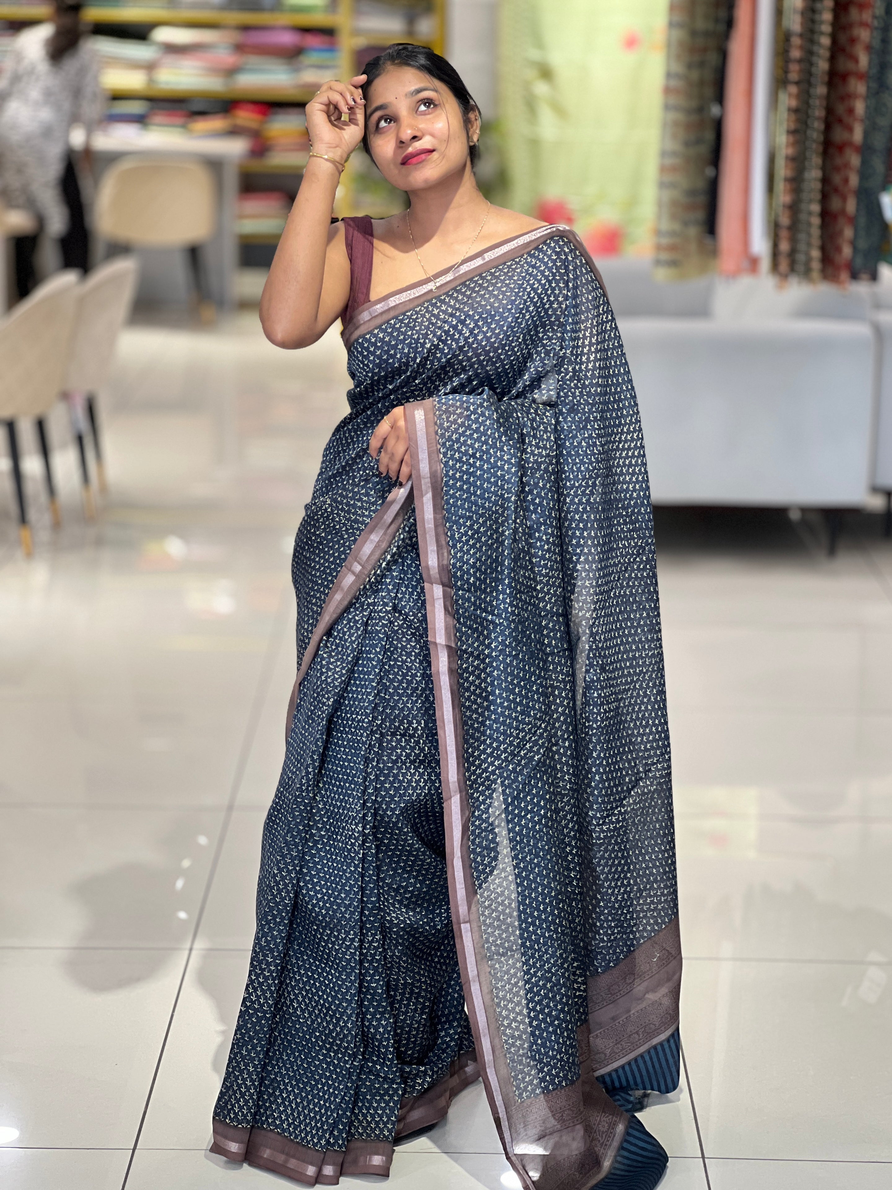 Screen Printed Chanderi Saree | SMC118