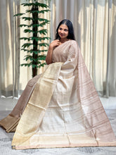 Leher Pattern With Zari Detailed Tussar Saree | RGD656