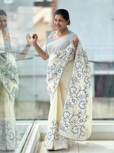 Floral Applique Detailed Kota Saree | BLD1290