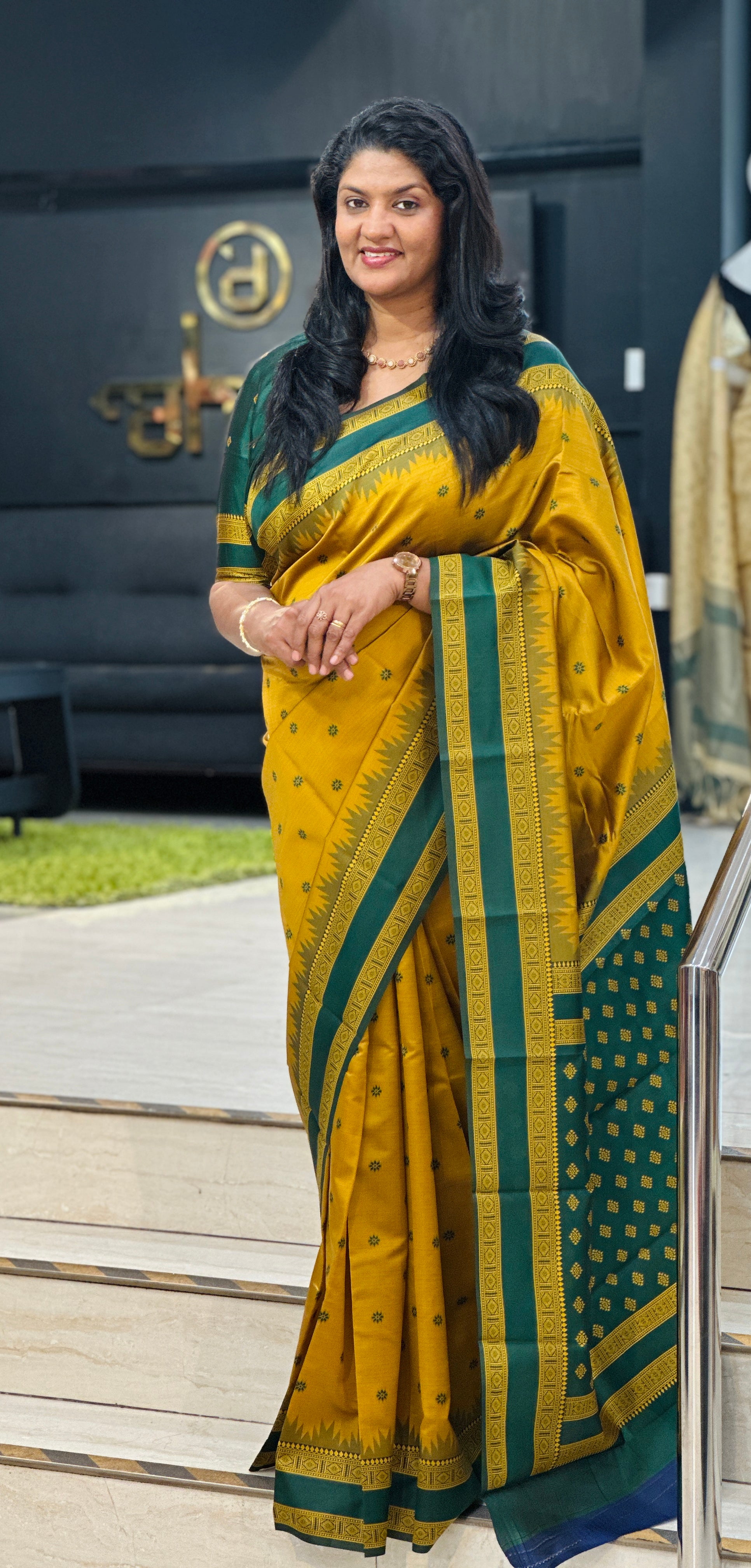 Traditional Banarasi Border Pattern Buta Woven Semi Soft Silk Saree | RLF161