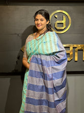 Computerized Floral Embroidery Bhagalpuri Linen Saree |  DLS165