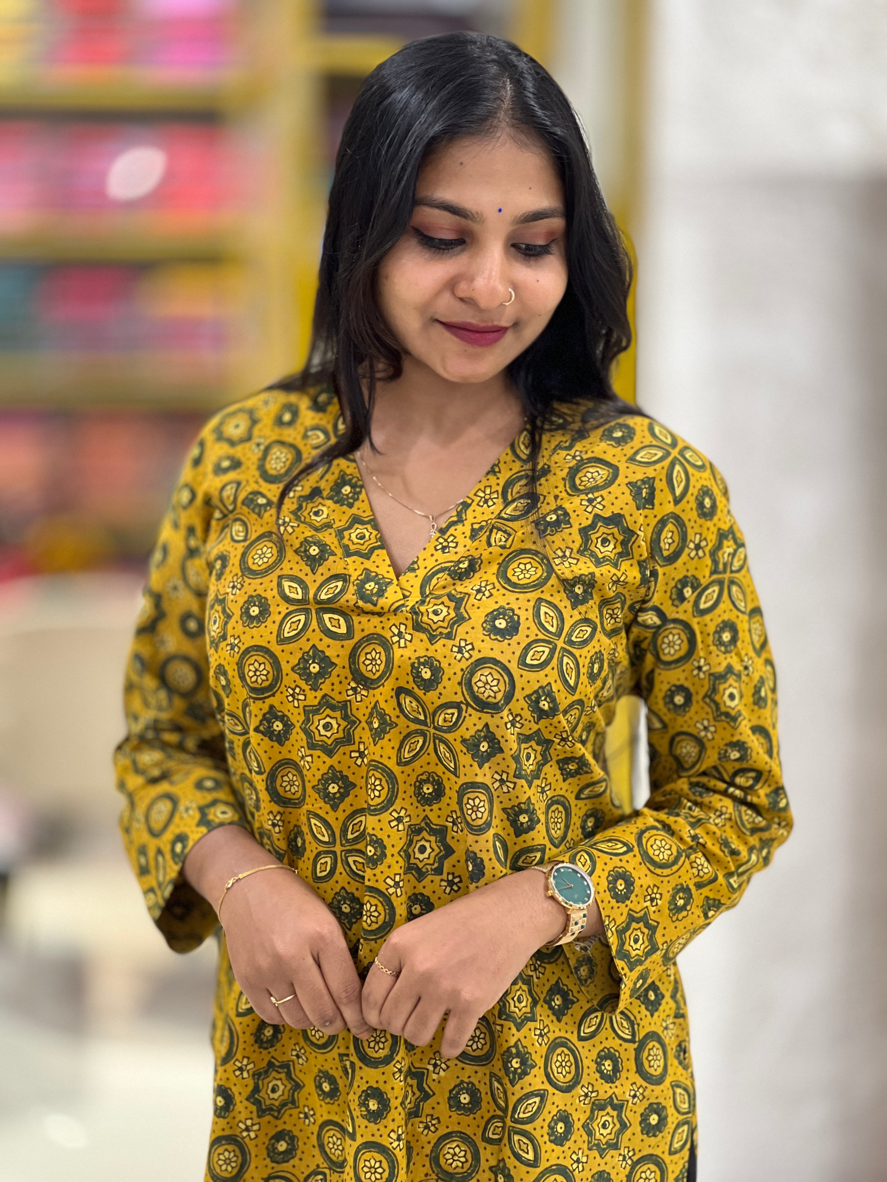 Floral Printed Cotton Kurta | DNT285