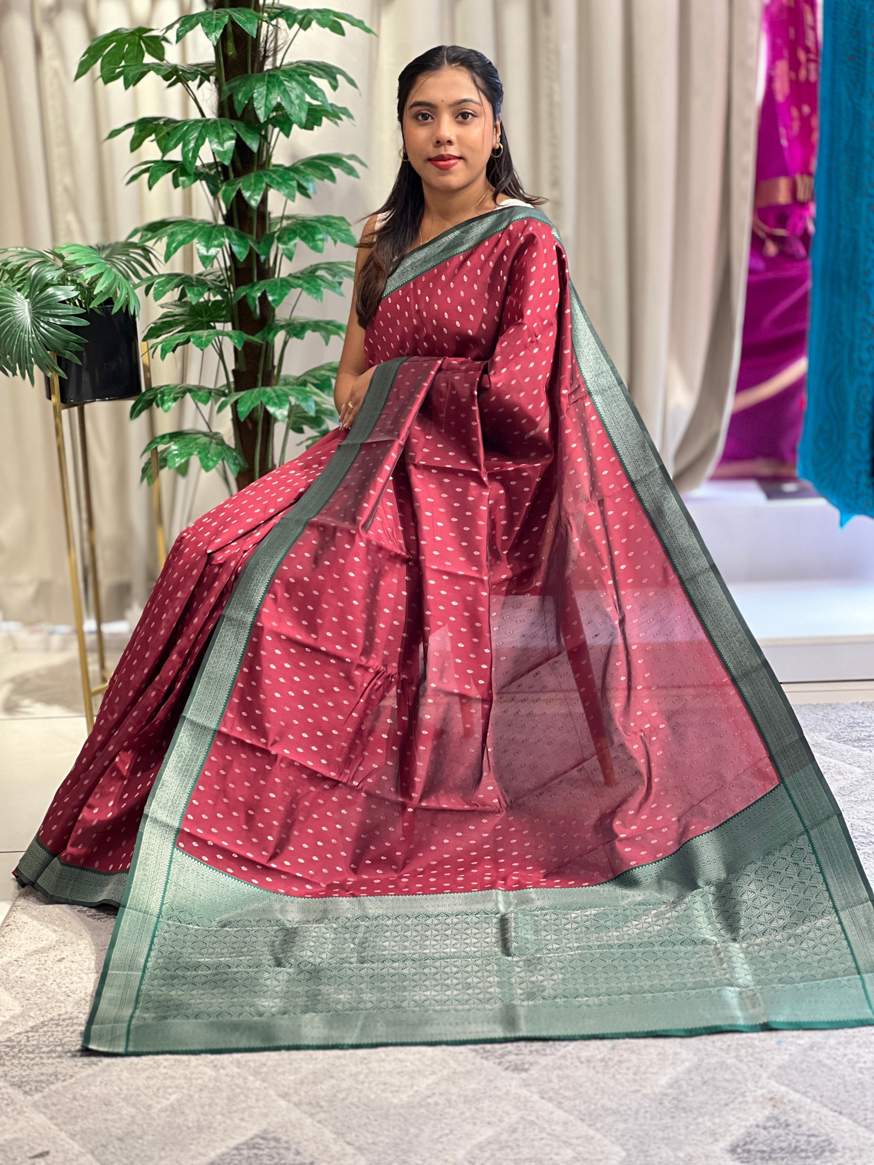 Sliver Zari Woven Semi Silk Saree | RLF180