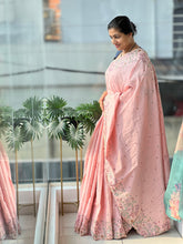 Floral Machine Embroidery  Semi Tussar Saree | DVS219