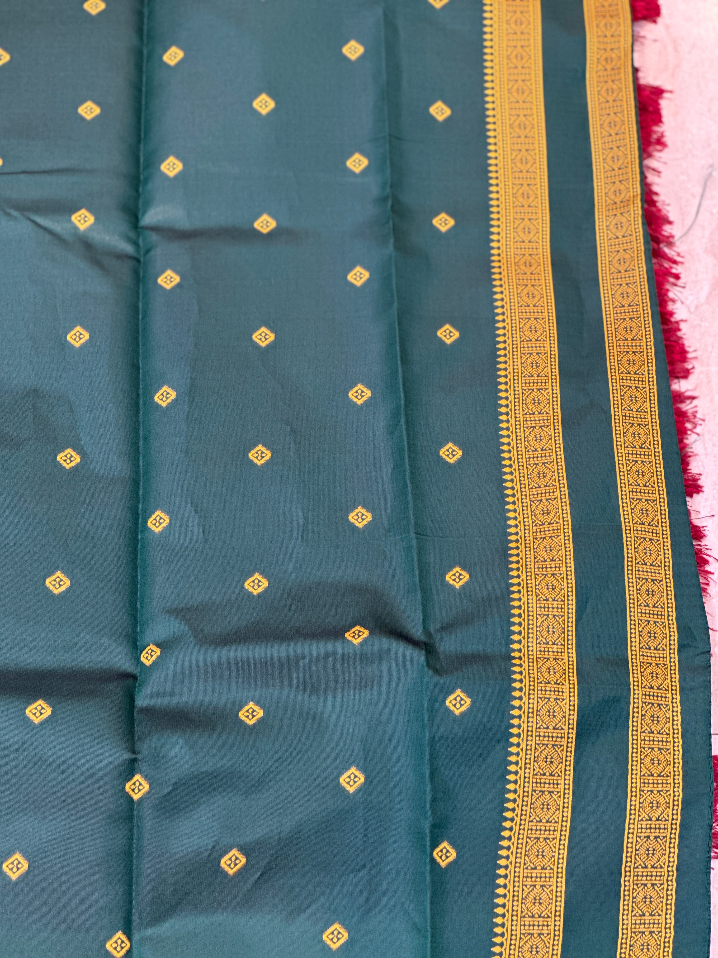 Traditional Banarasi Border Pattern Buta Woven Semi Soft Silk Saree | RLF161