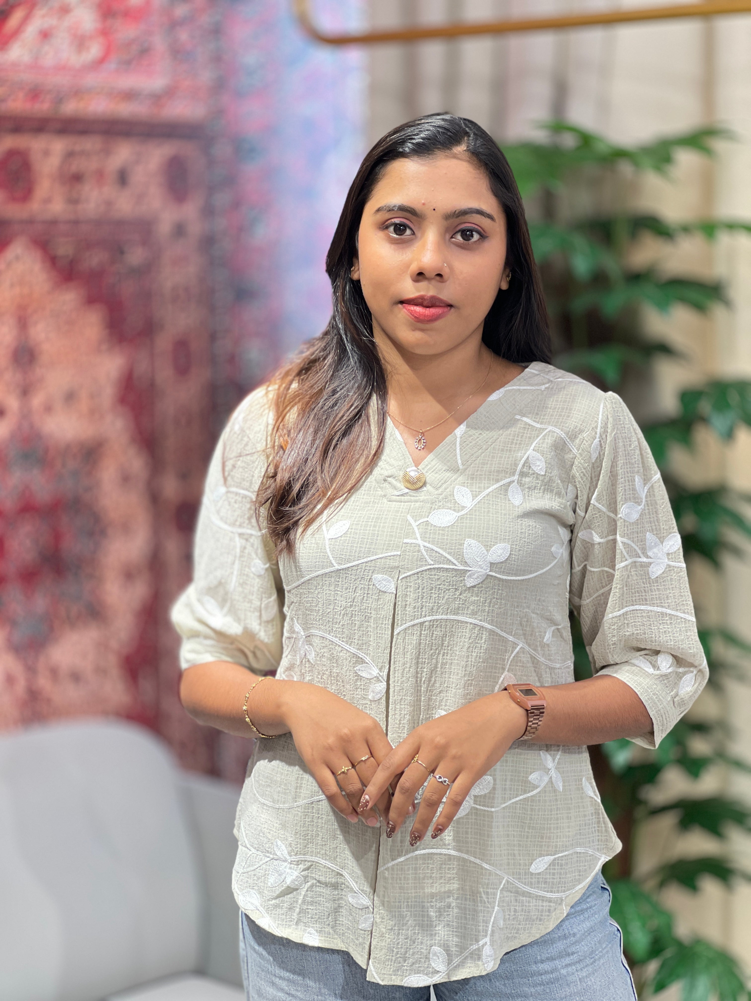 Embroidery Detailed Rayon Short Kurta | PGI247