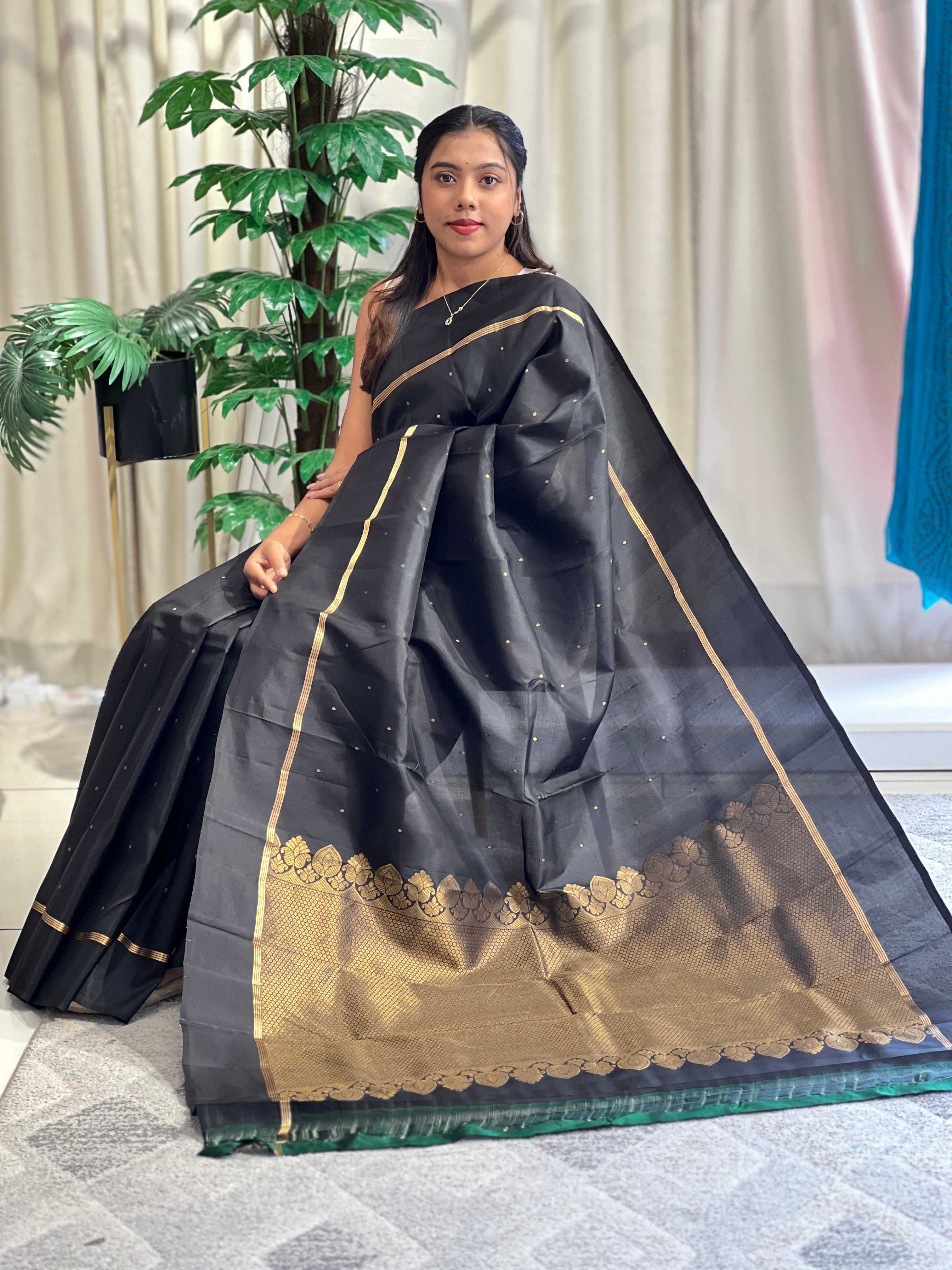 Polka Woven Pattern Soft Silk  Saree | SMT165