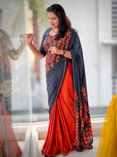 Jaal Placement Print Detailed Crepe Silk Saree | HT151