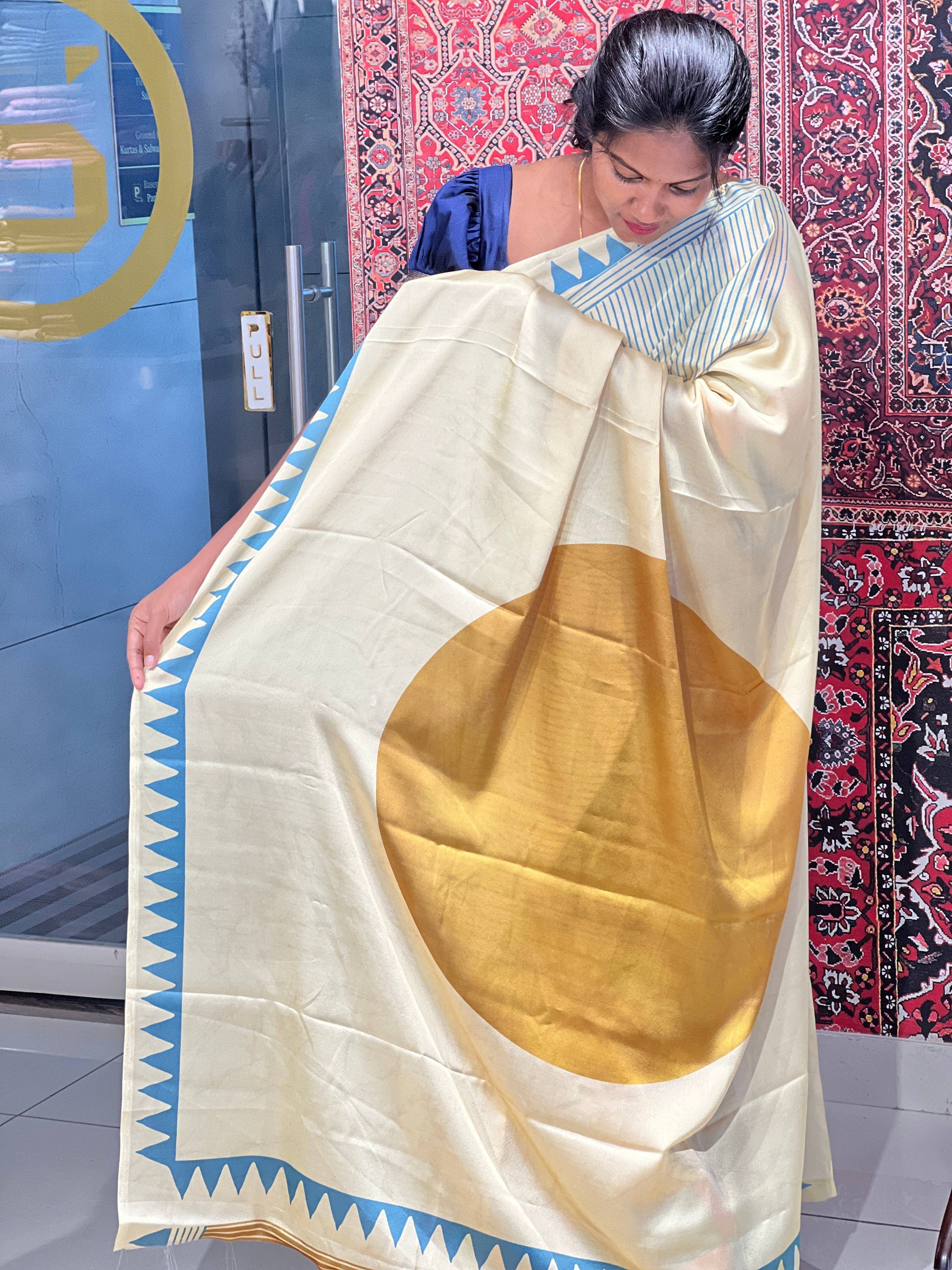 Digital Printed Crepe Silk Saree | SSN322