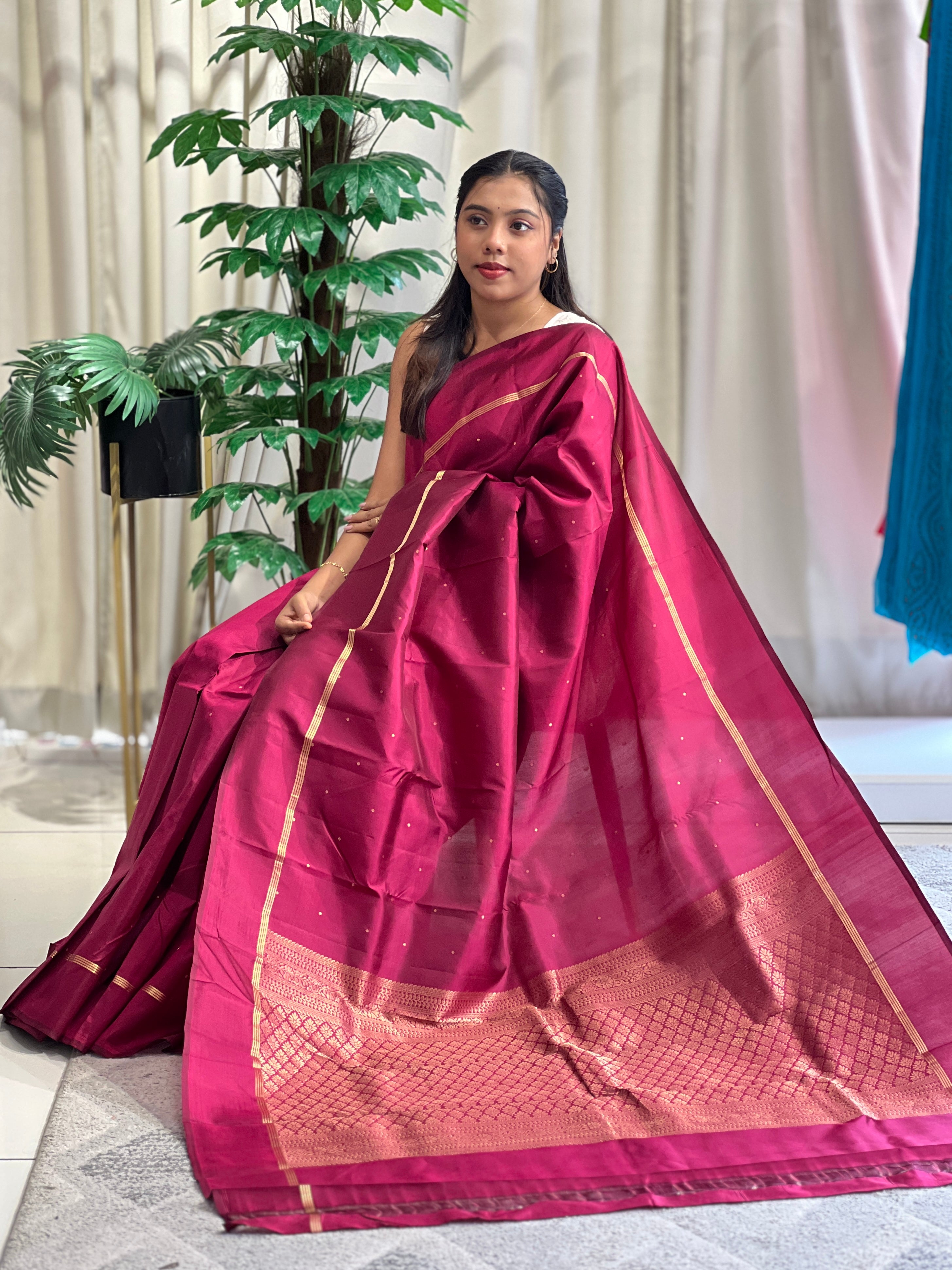 Polka Woven Pattern Soft Silk  Saree | SMT166