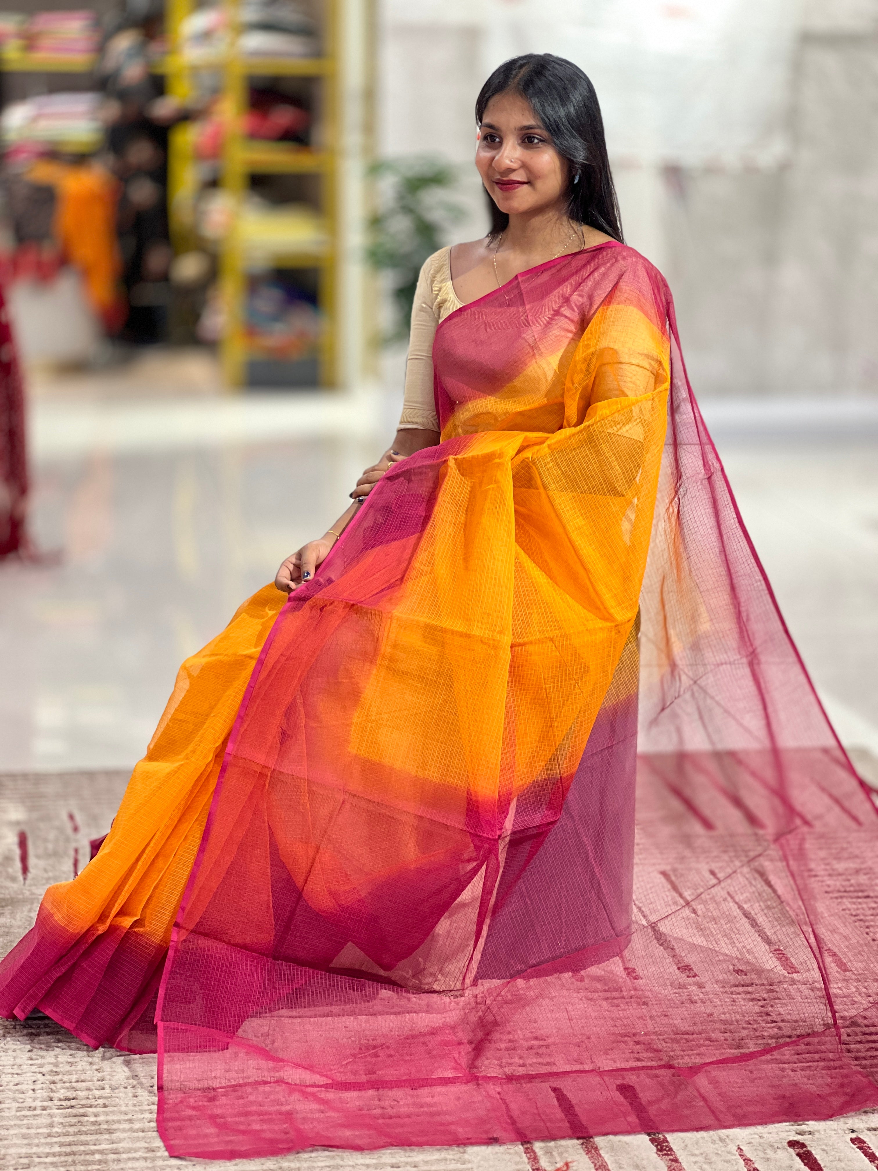Double Shaded Check Kota Saree | RK289