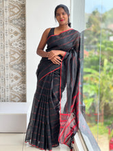 Stripe Weaving Linen Saree | DLS155
