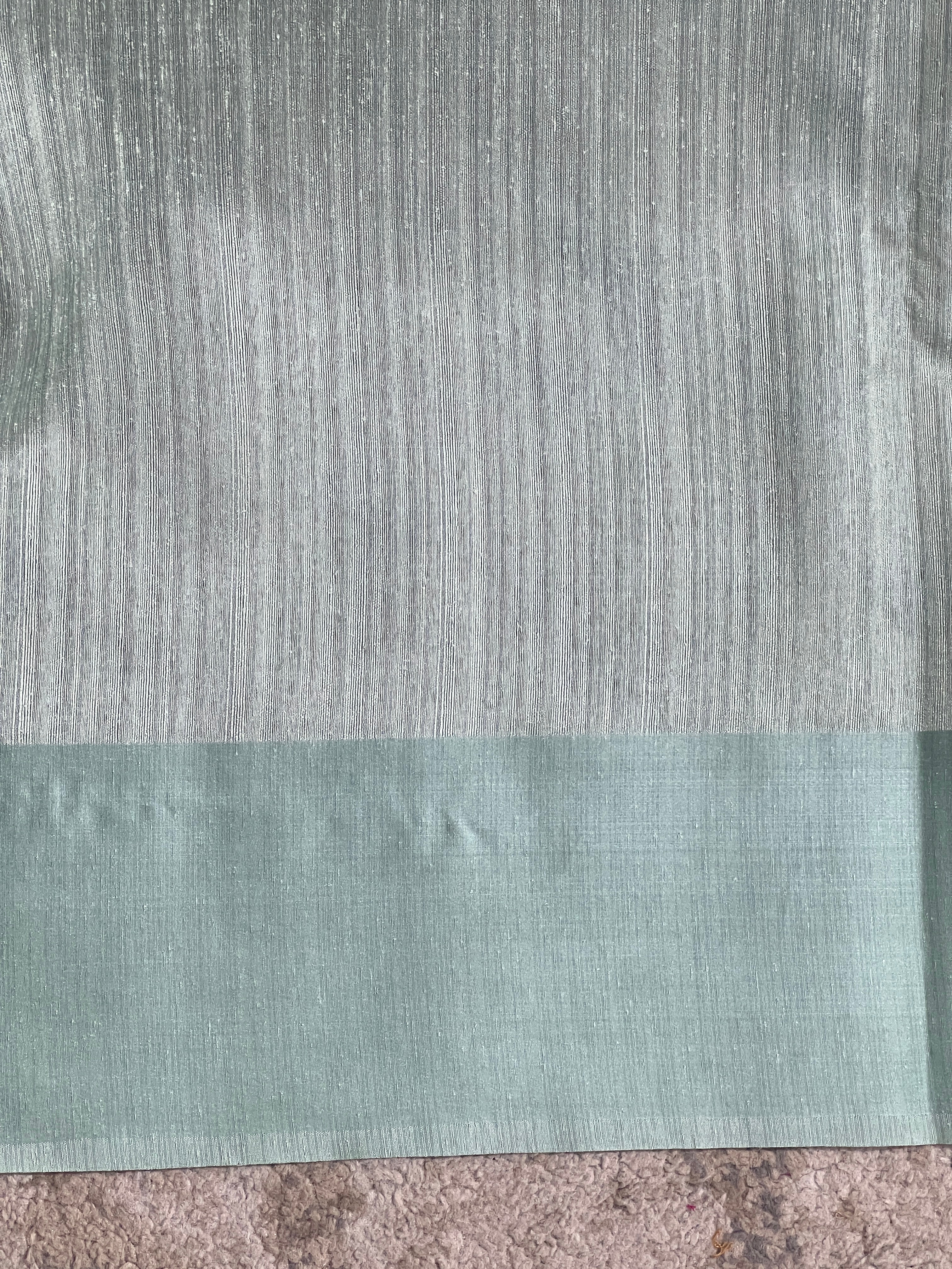 Line Embroidered Green Silk Saree |ZSS507