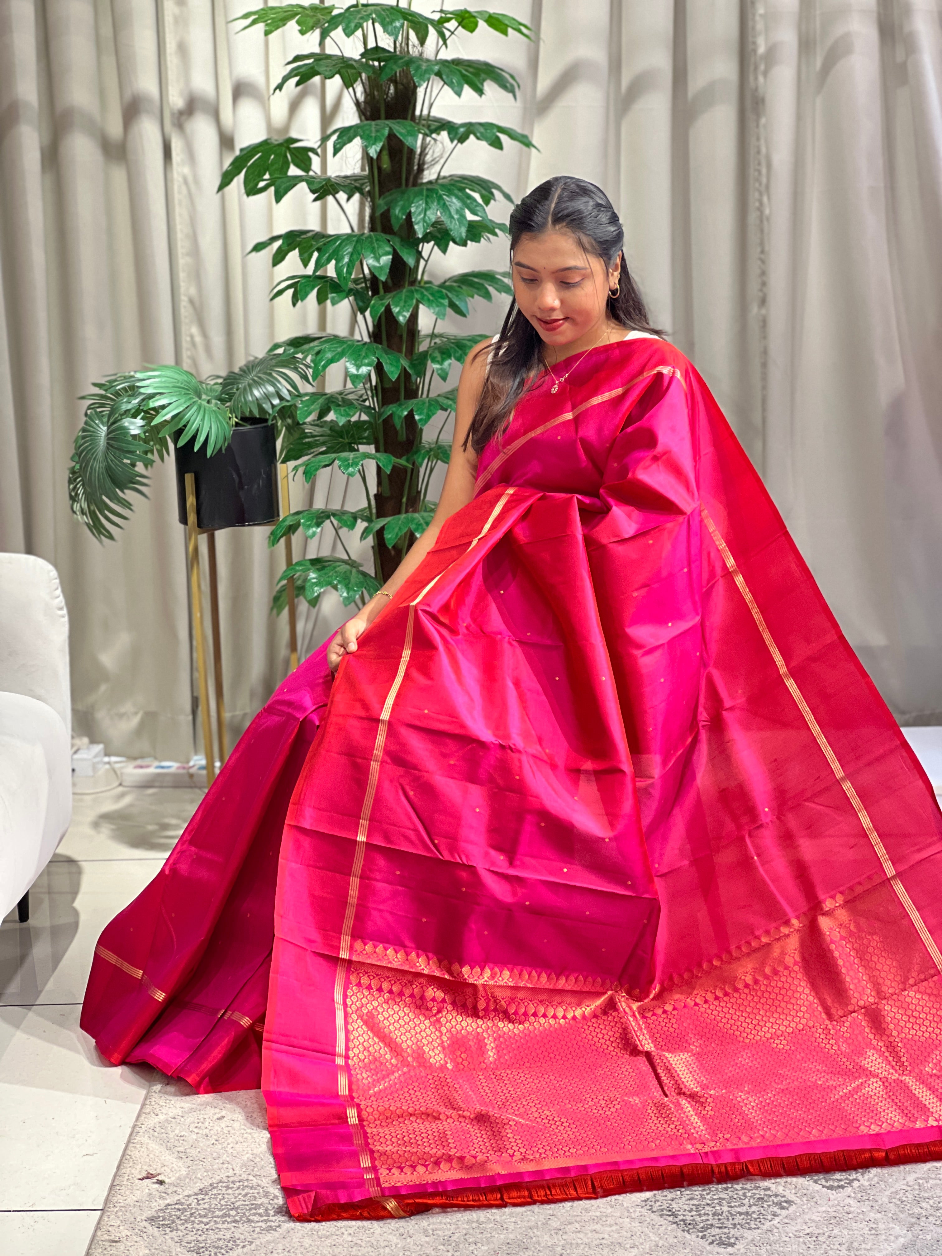 Polka Woven Pattern Soft Silk  Saree | SMT161