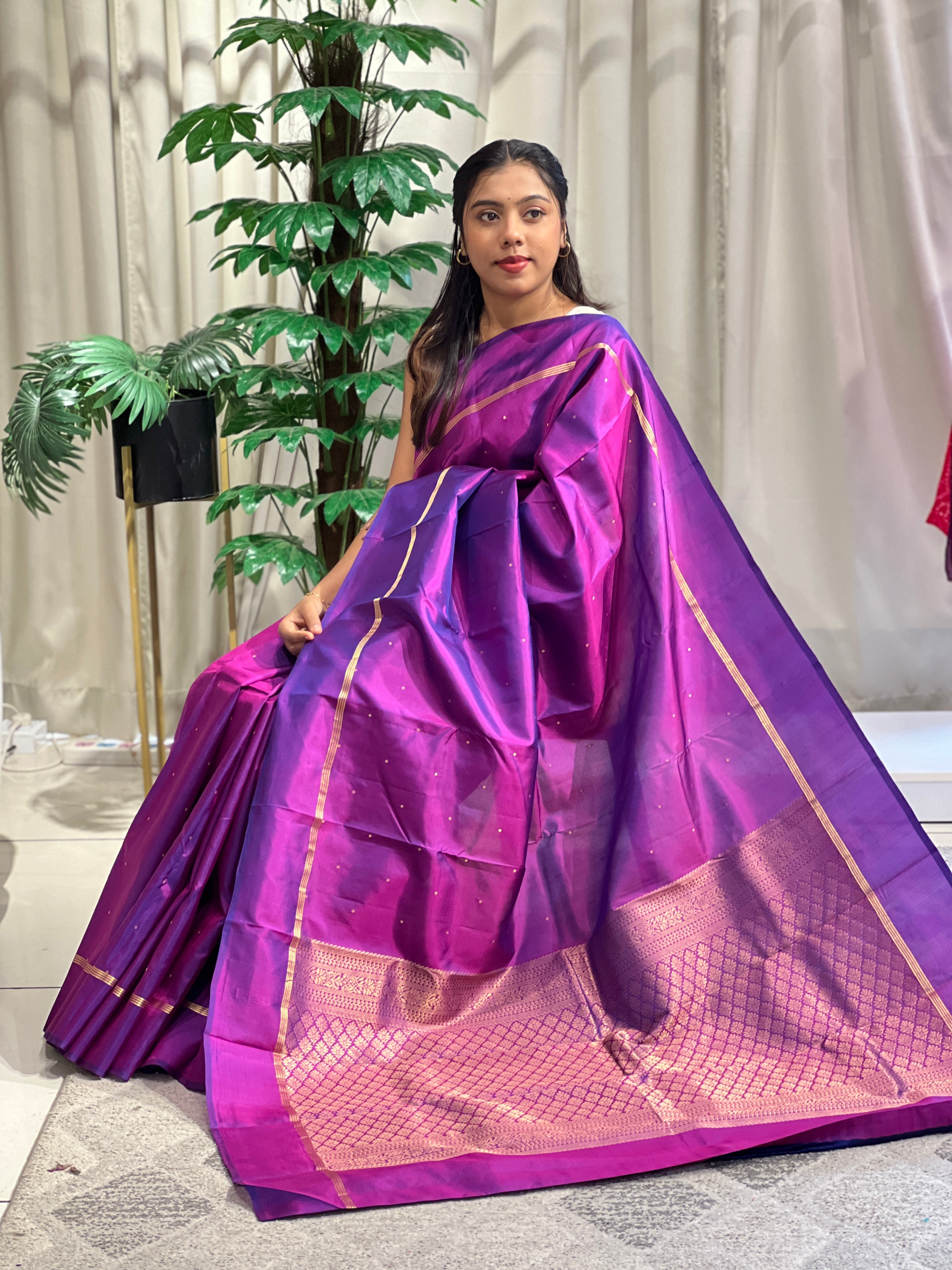 Polka Woven Pattern Soft Silk  Saree | SMT162