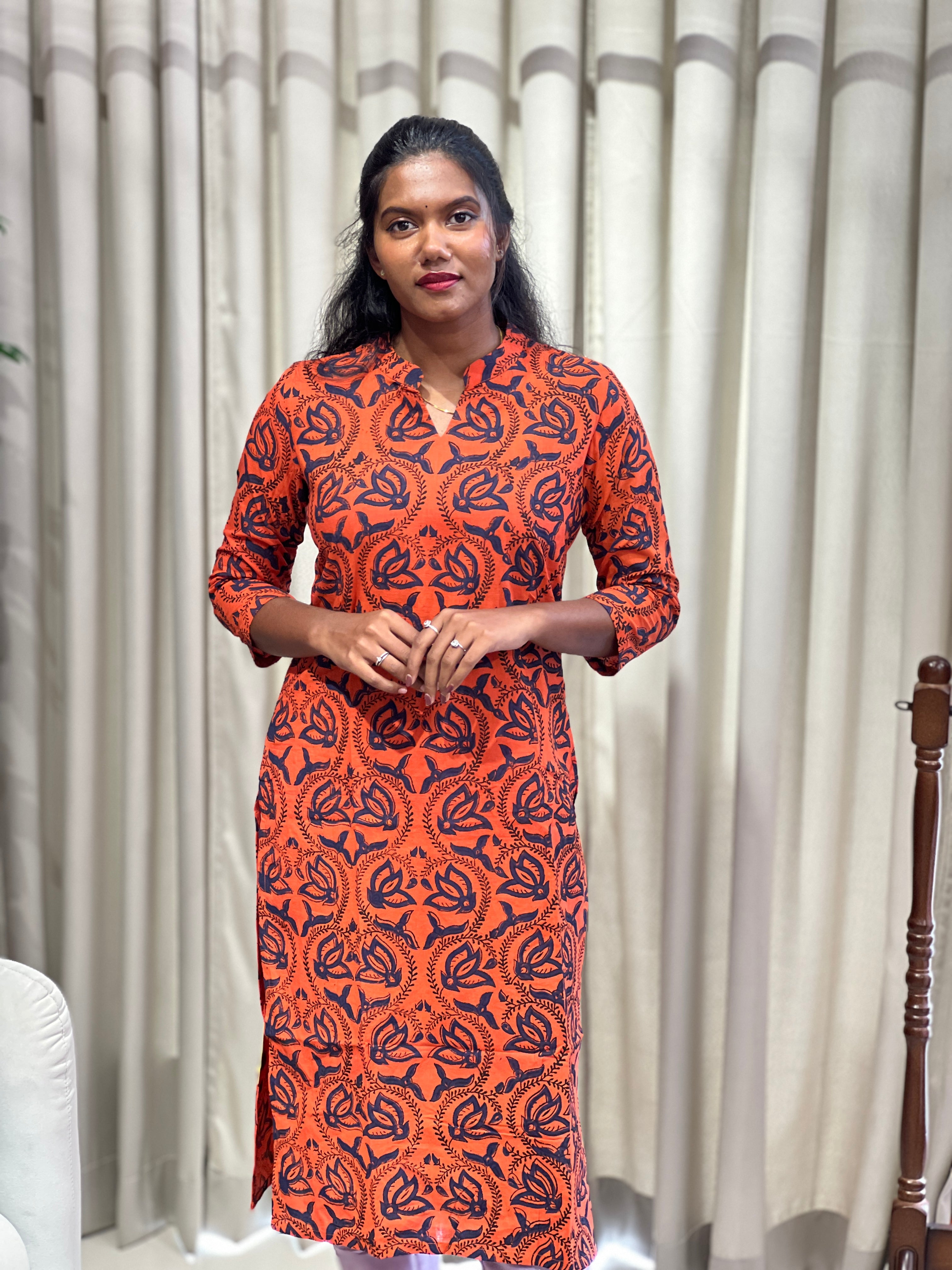 Printed Cotton Kurta  | DNT817