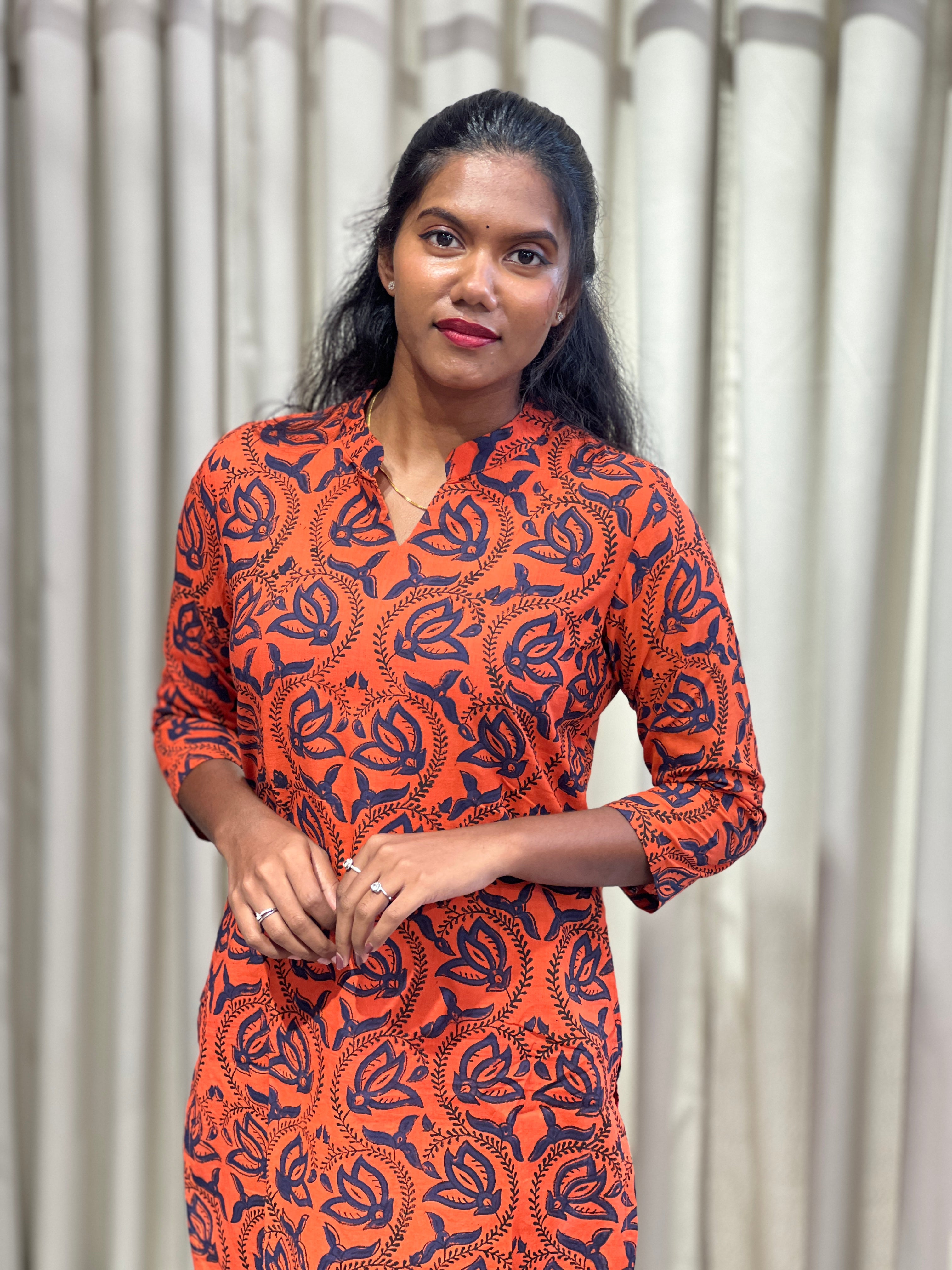 Printed Cotton Kurta  | DNT817