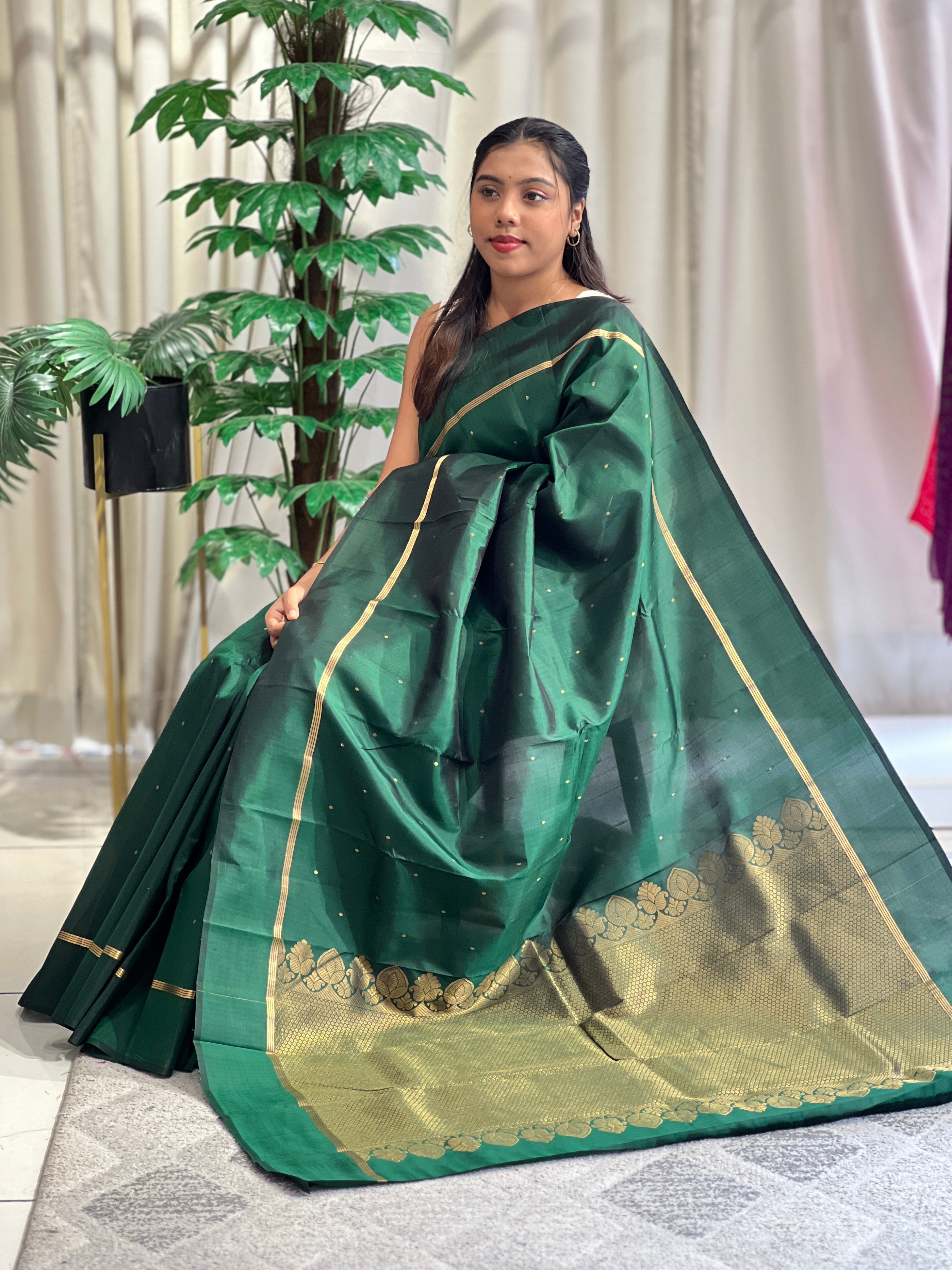 Polka Woven Pattern Soft Silk  Saree | SMT169