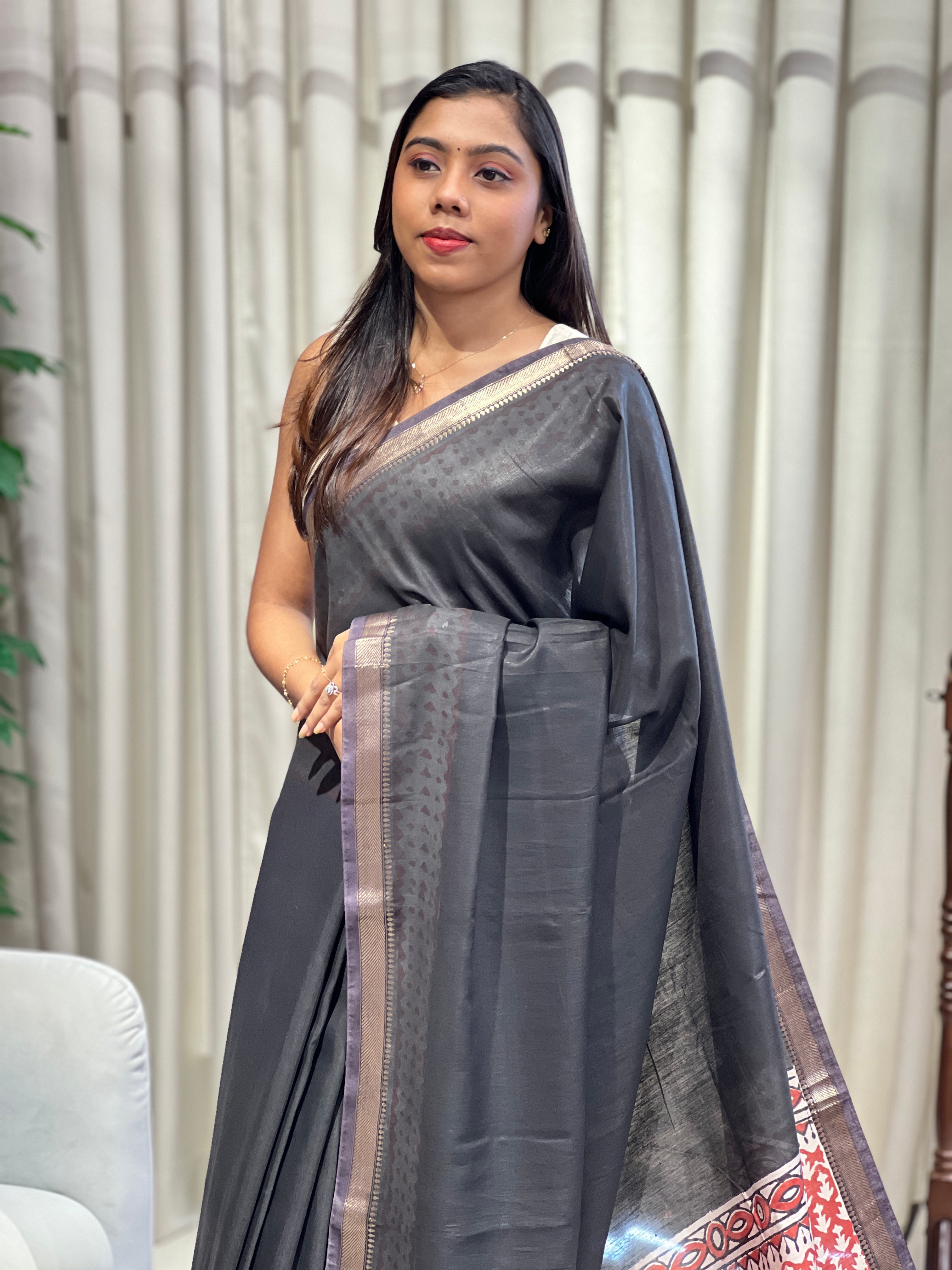 Printed Semi Tussar Saree | AYD260