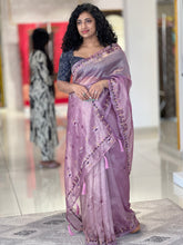 Hand Embroidery Organza Tissue Saree | RP650