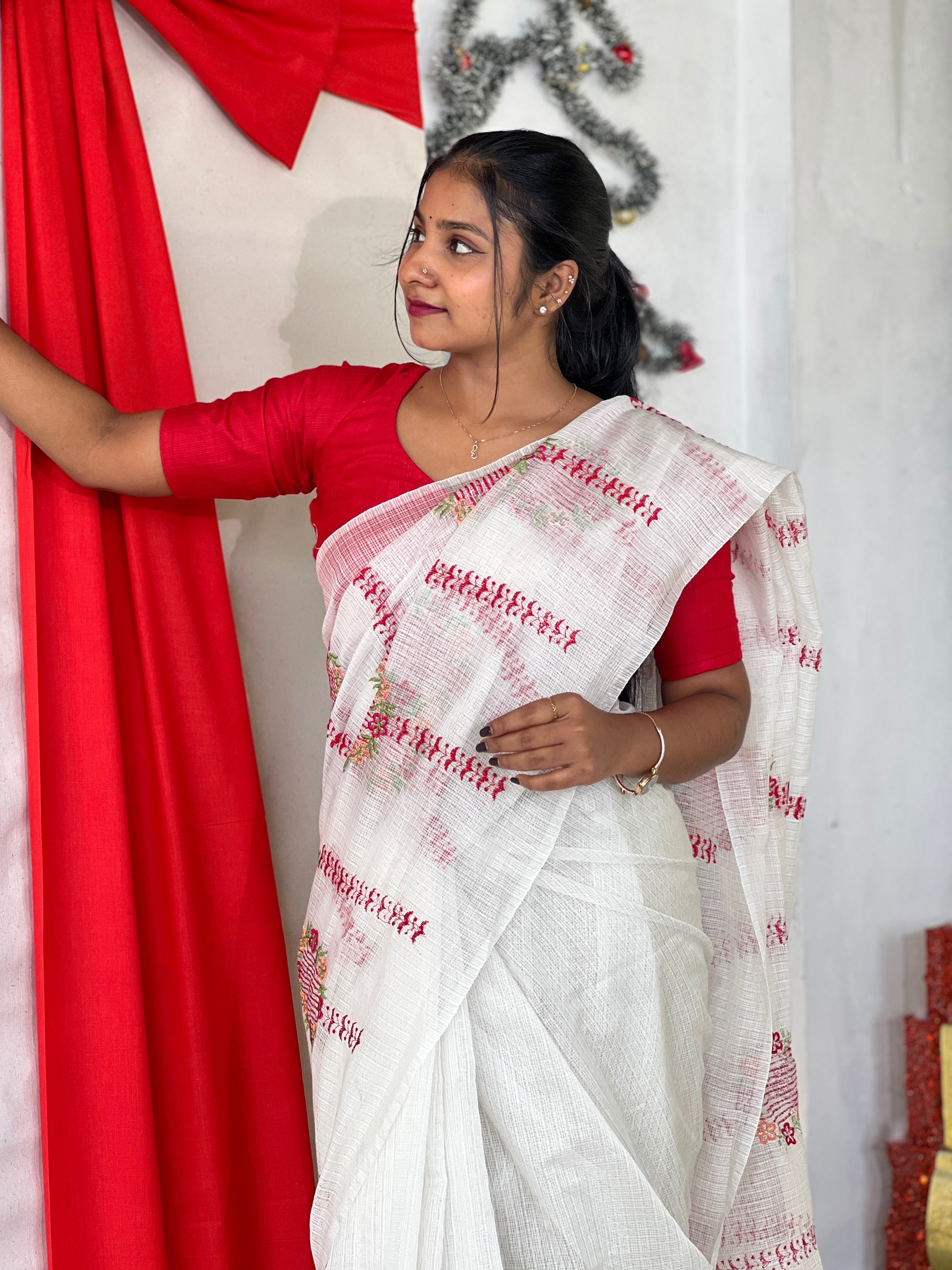 Machine Embroidered Kota Saree | NHH574