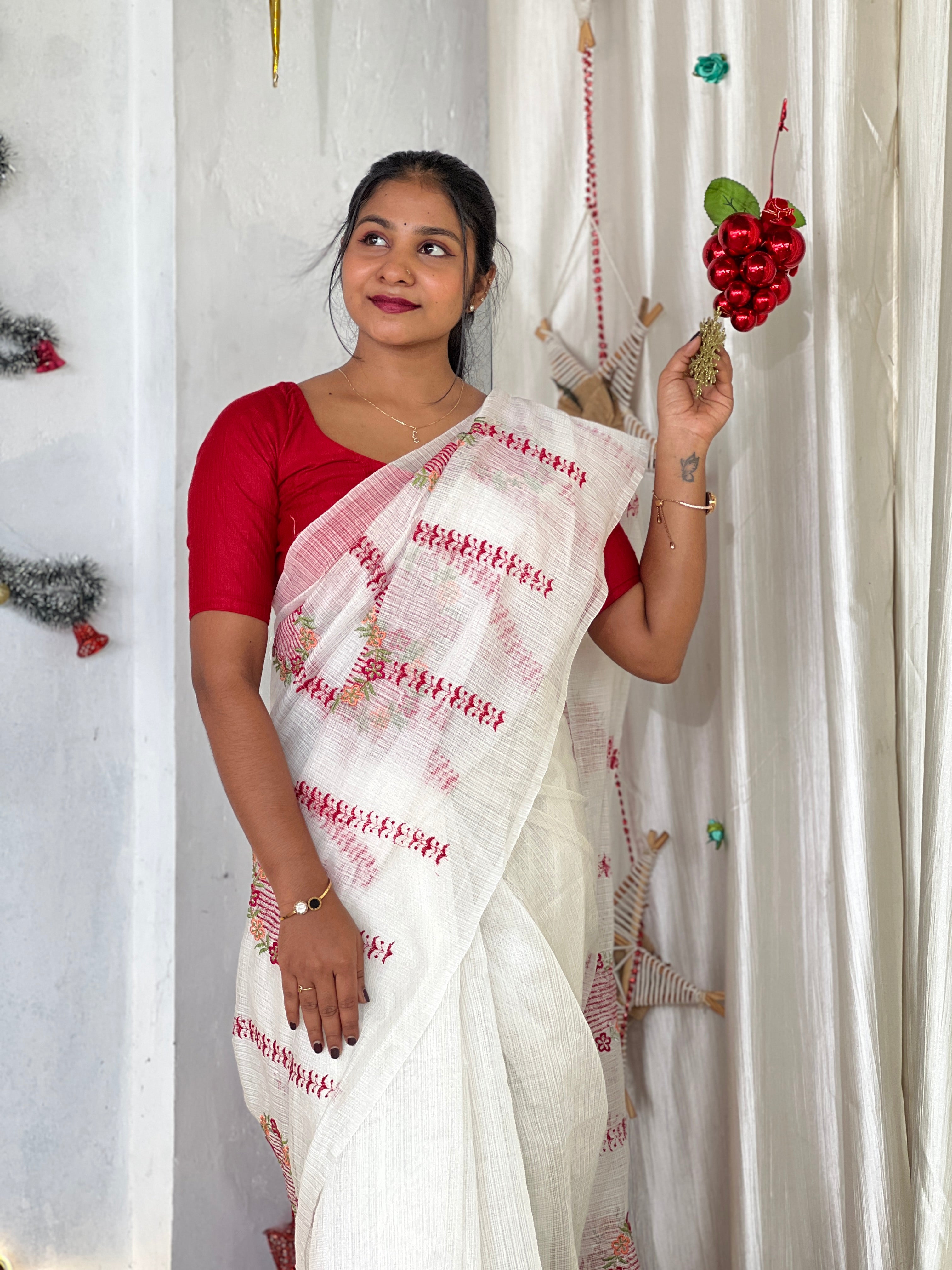 Machine Embroidered Kota Saree | NHH574