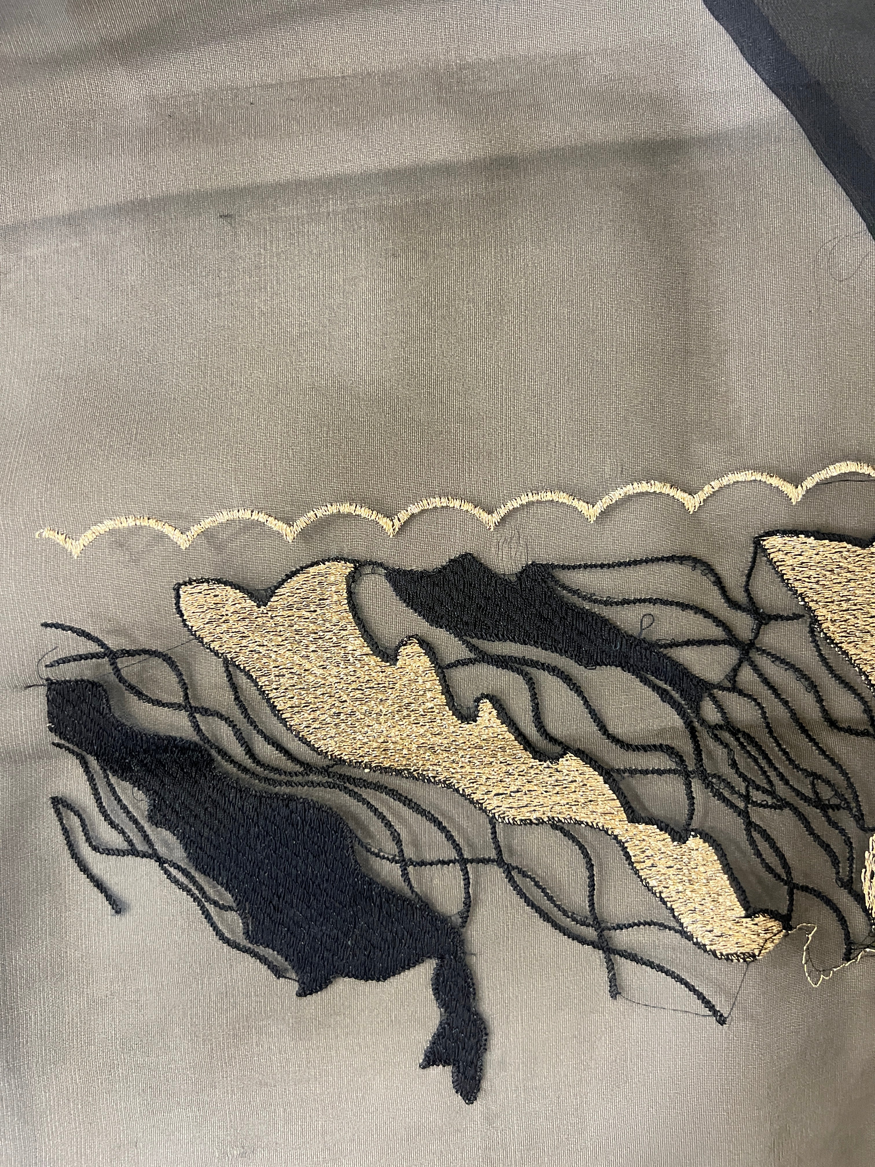 Machine Embroidered Organza Saree | ZSS524