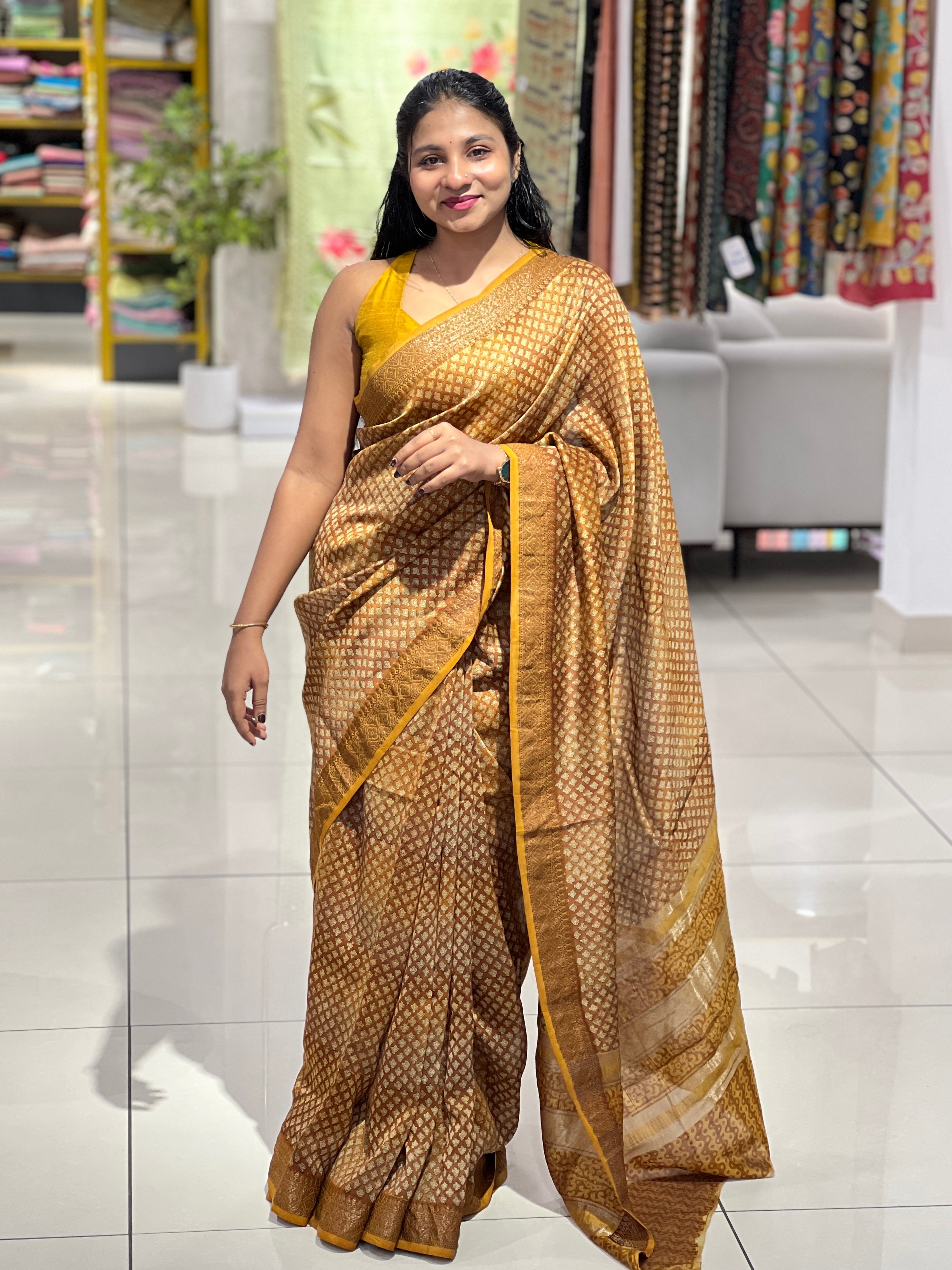 Printed Design Chanderi Saree | SMC157