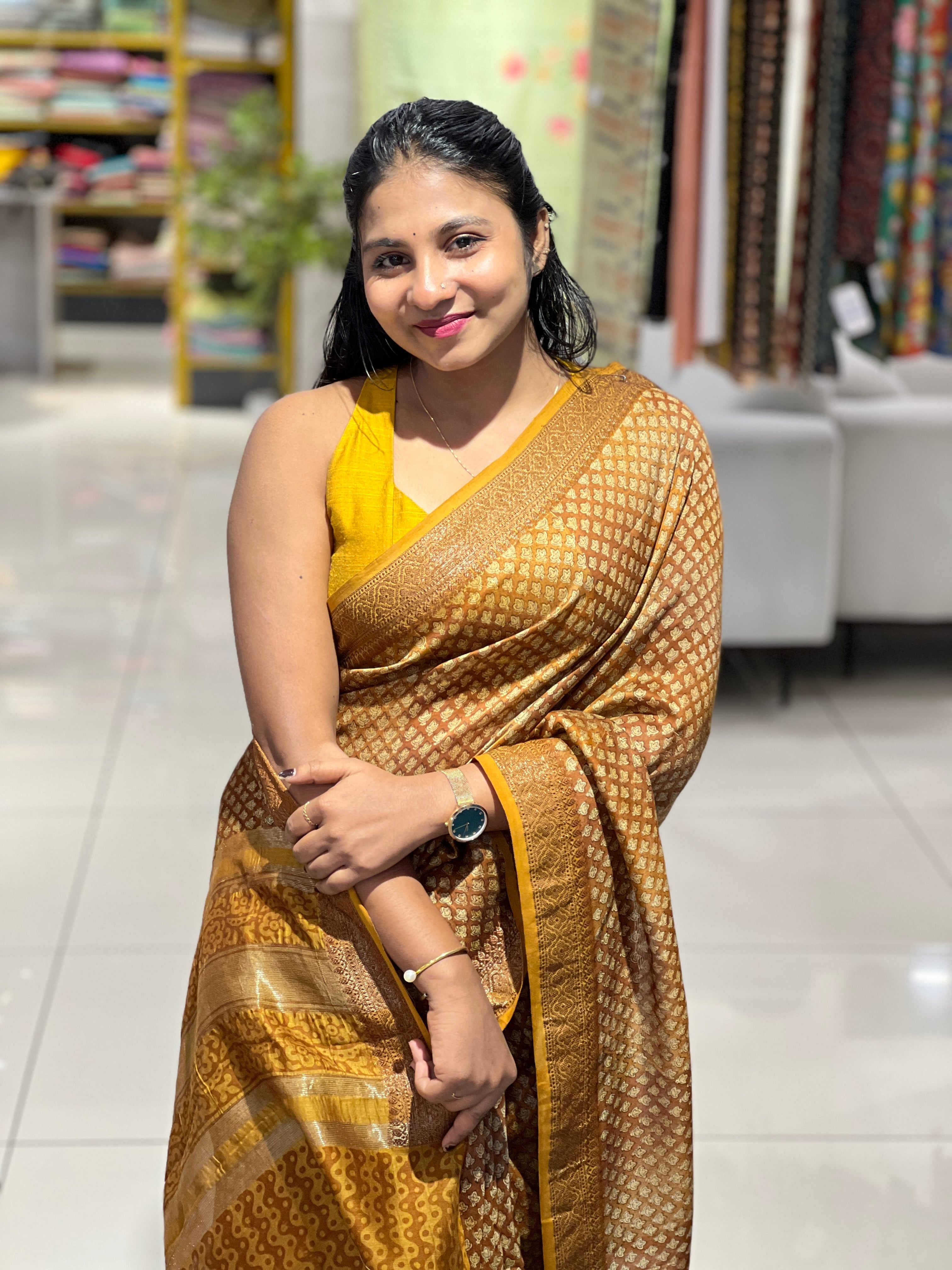 Printed Design Chanderi Saree | SMC157