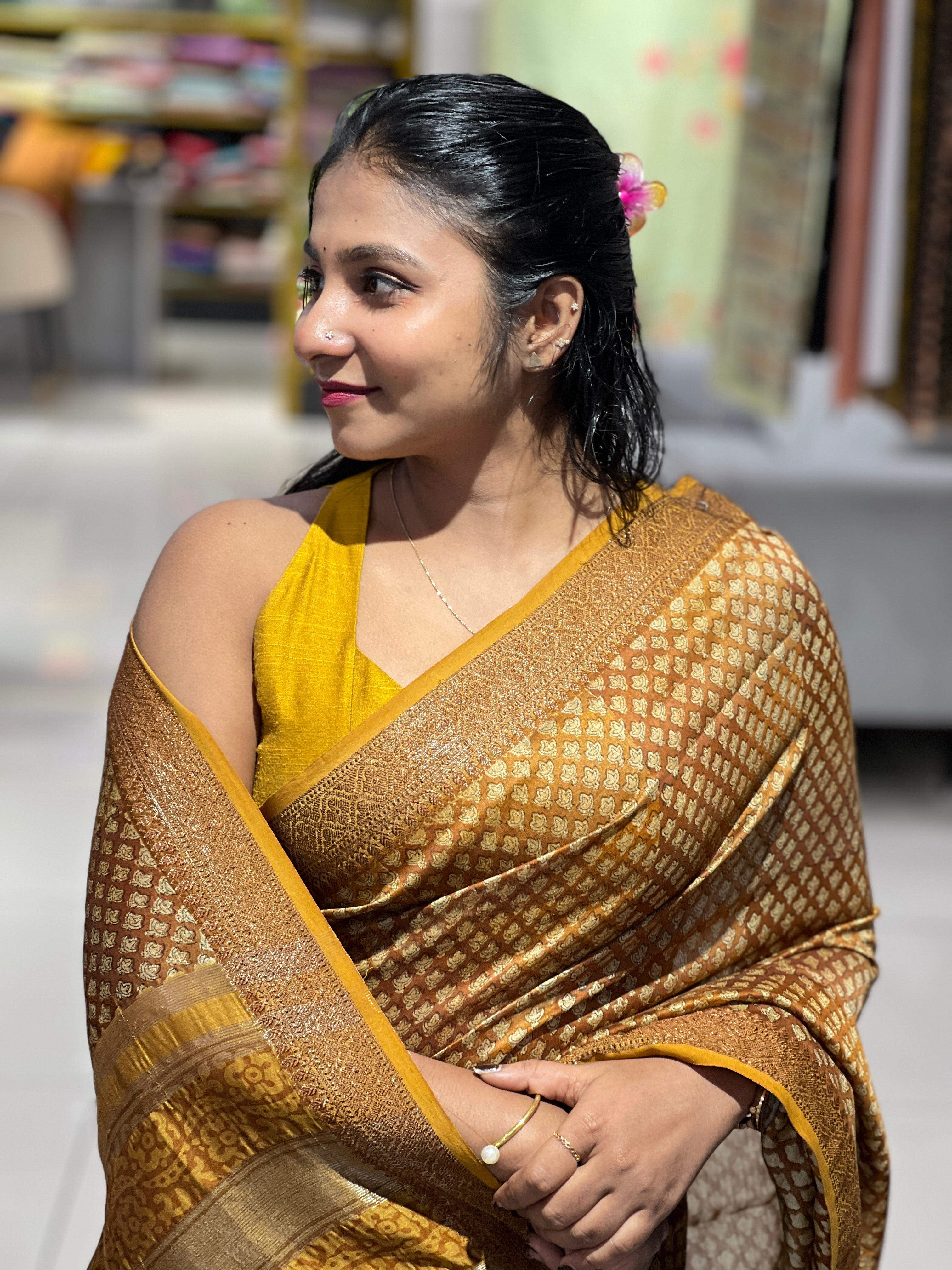 Printed Design Chanderi Saree | SMC157