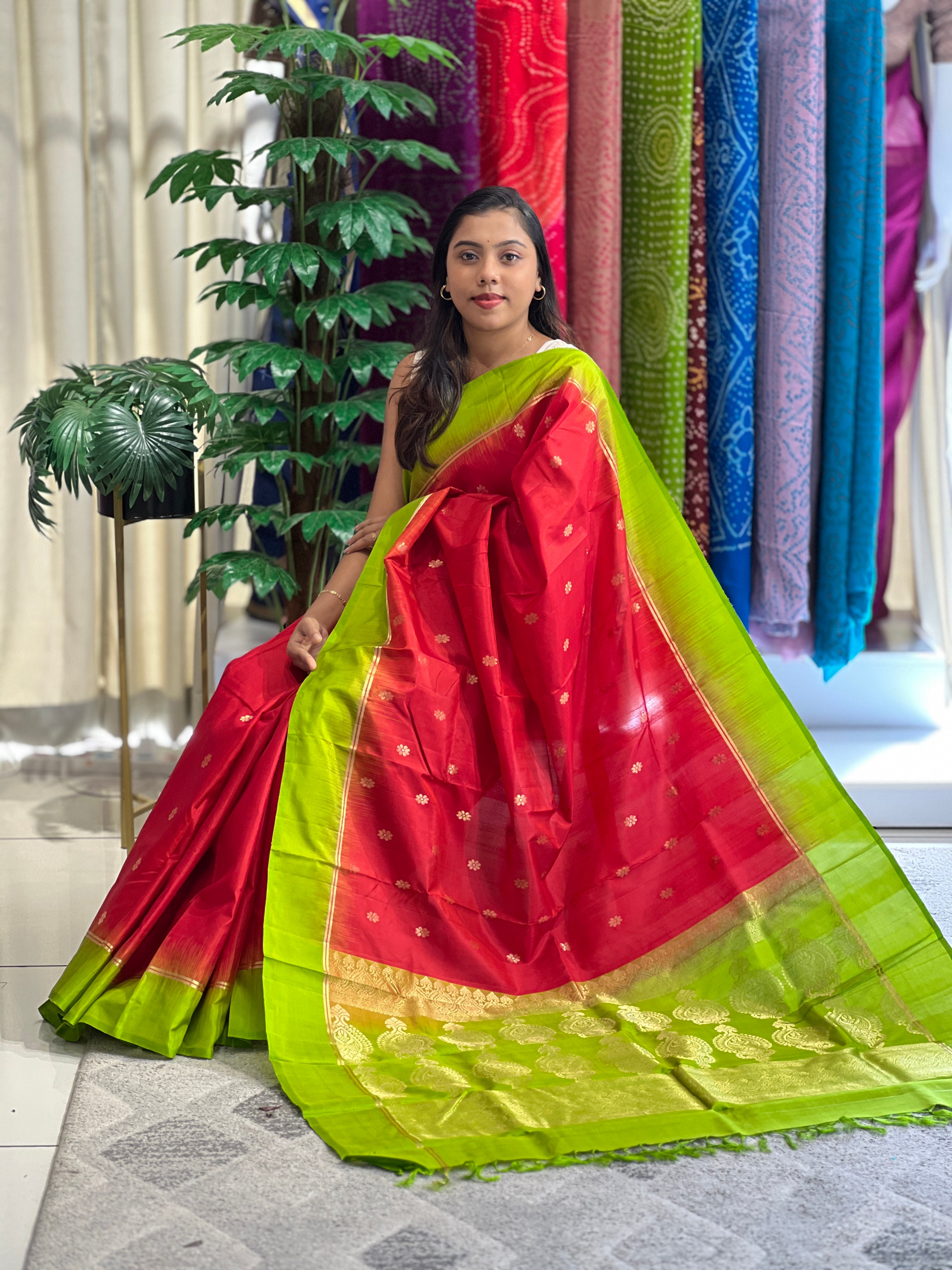 Floral Buta Woven Soft Silk Saree | SMT177