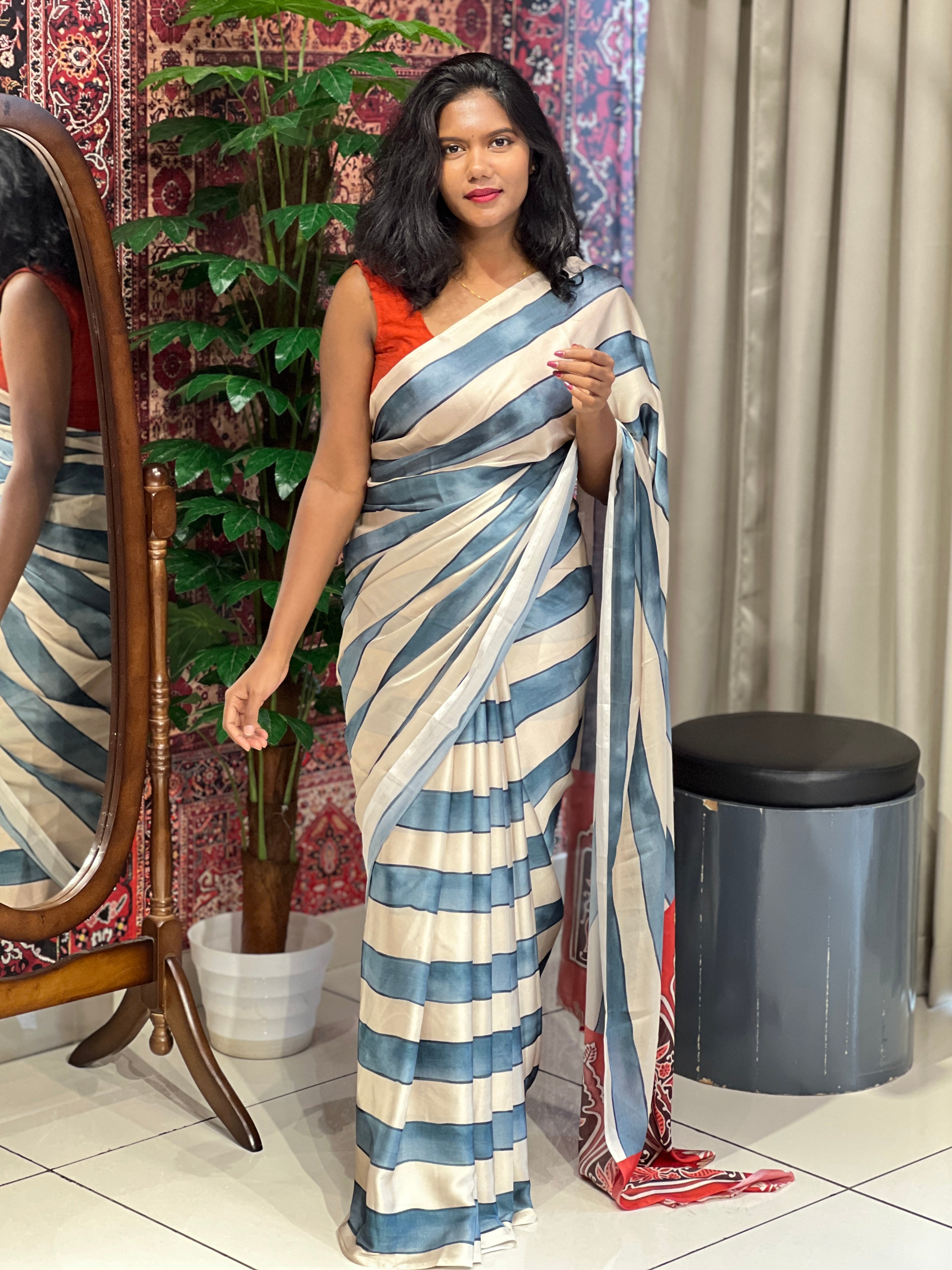 Digital Printed Crepe Silk Saree | SSN323