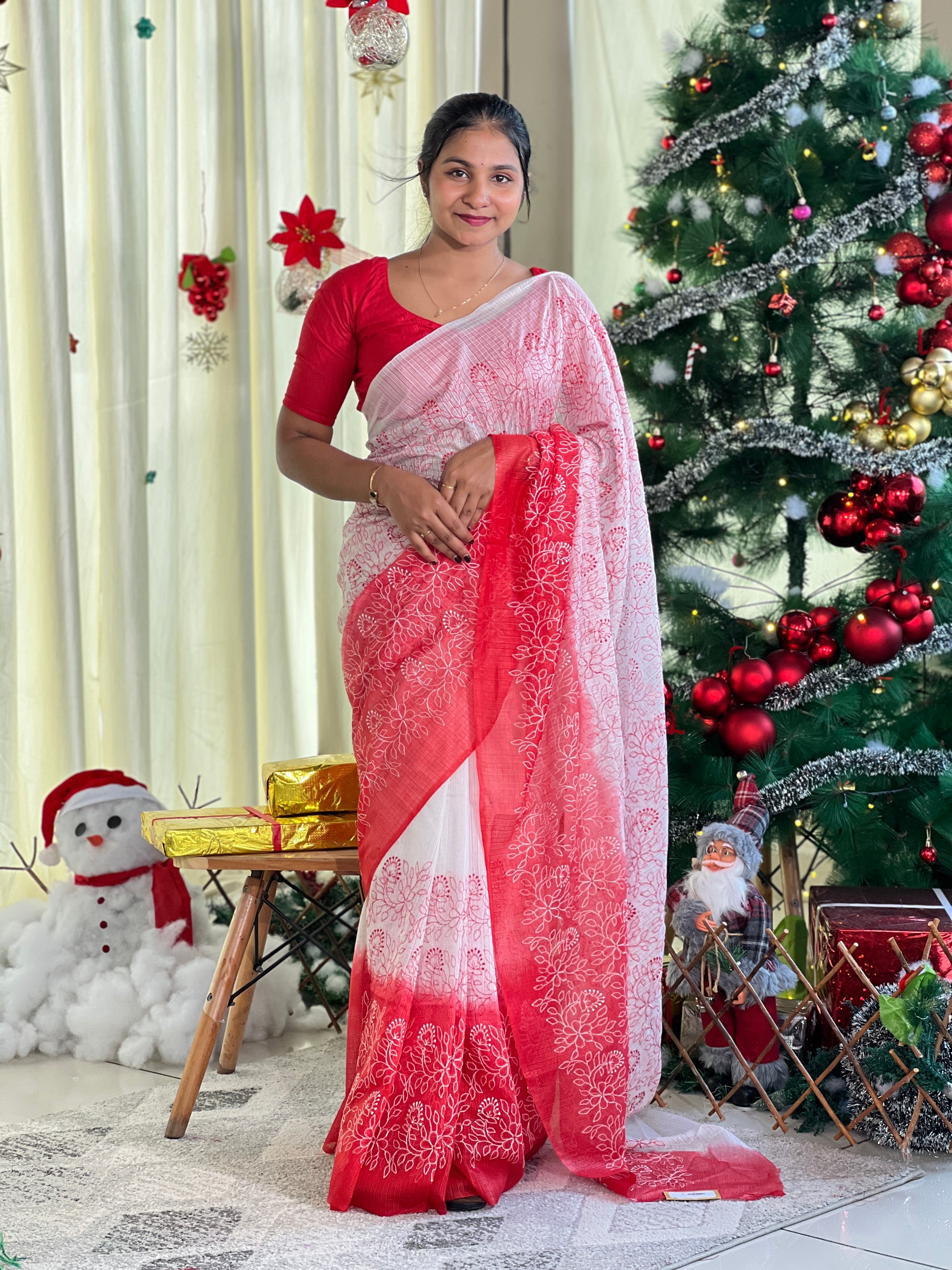 Floral Embroidered Kota Saree | NHH572