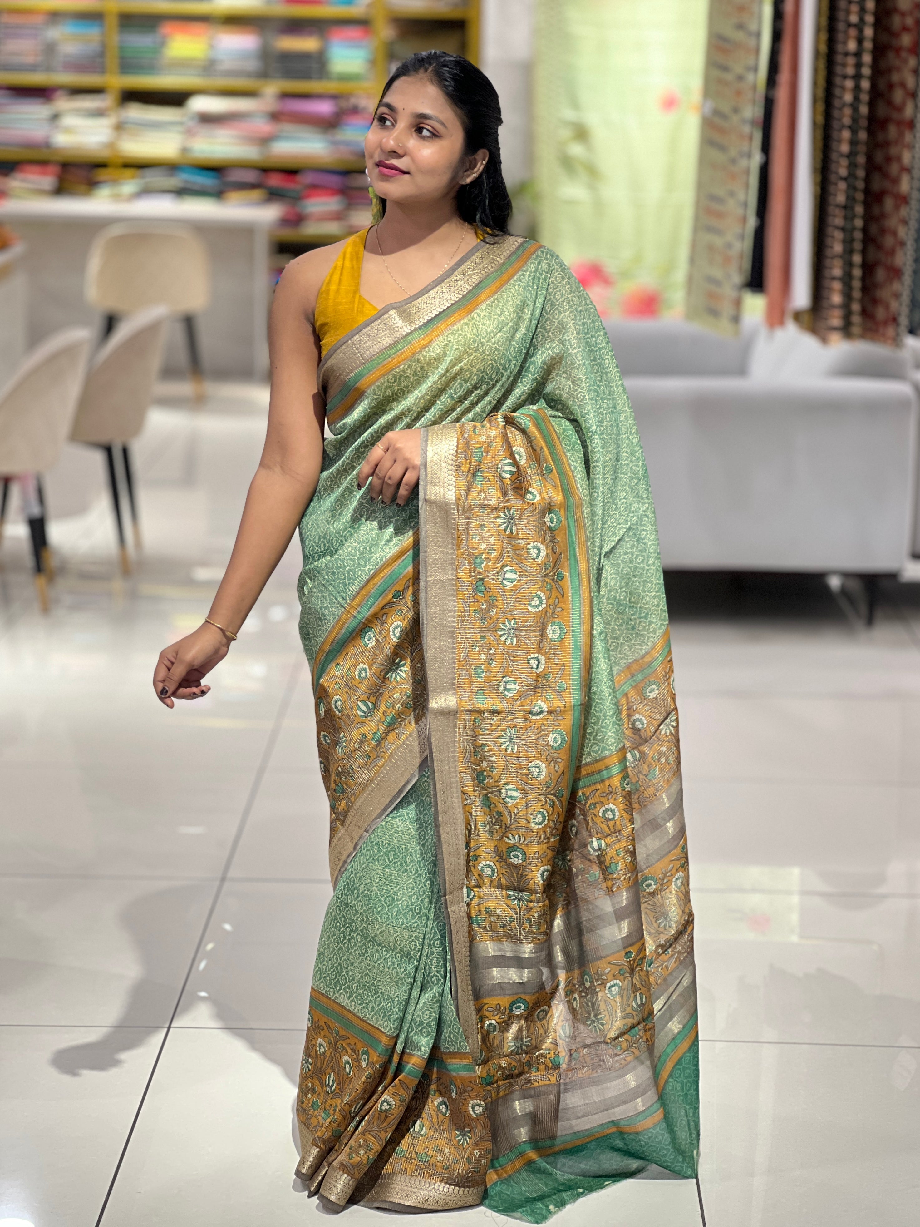 Screen Printed Chanderi Saree | SMC102