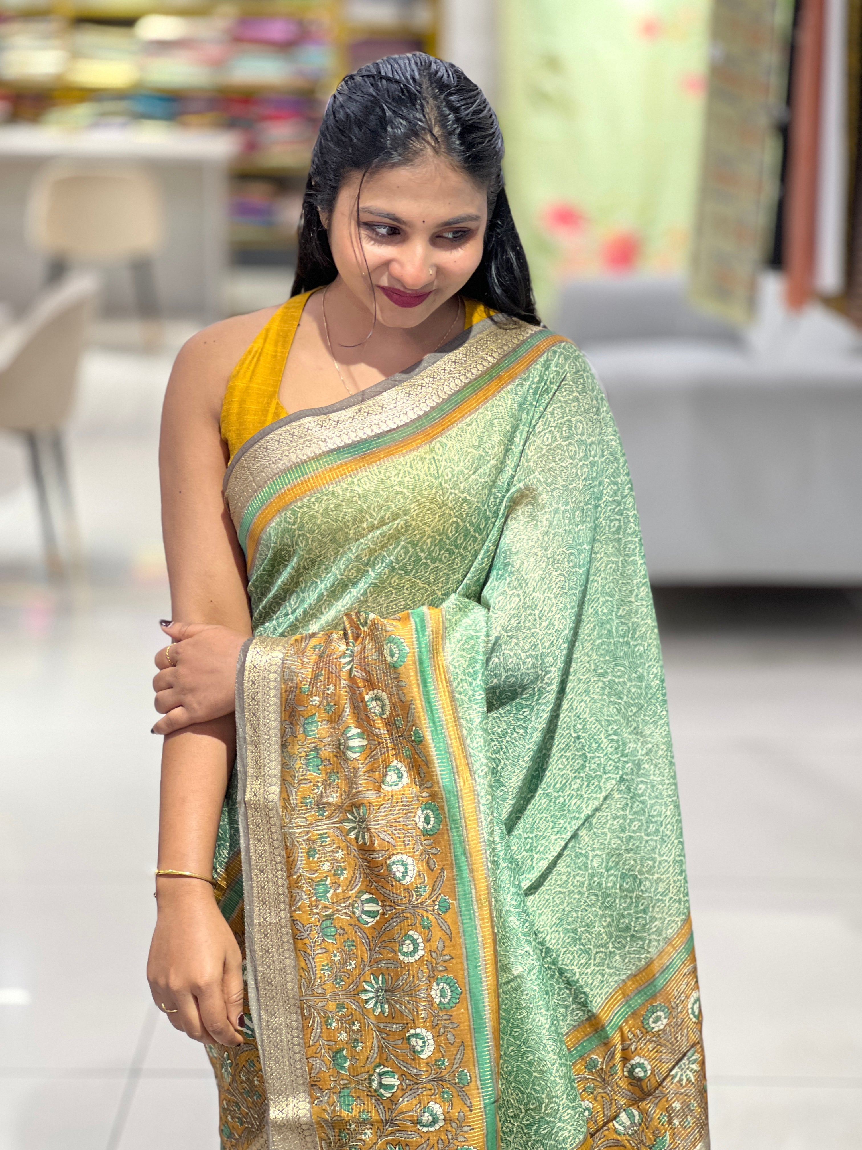 Screen Printed Chanderi Saree | SMC102