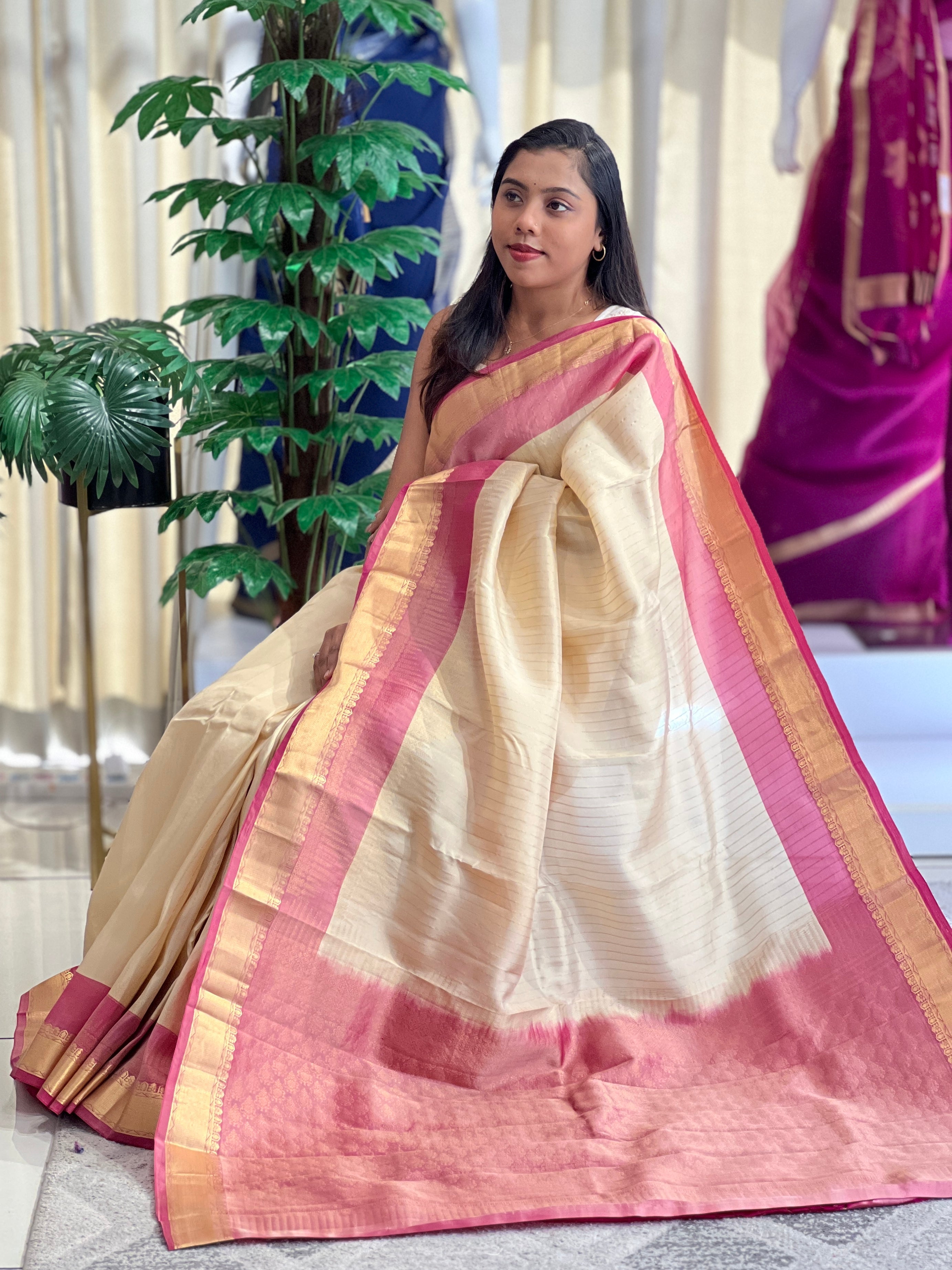 Line Woven Design Soft Silk Saree | SMT238