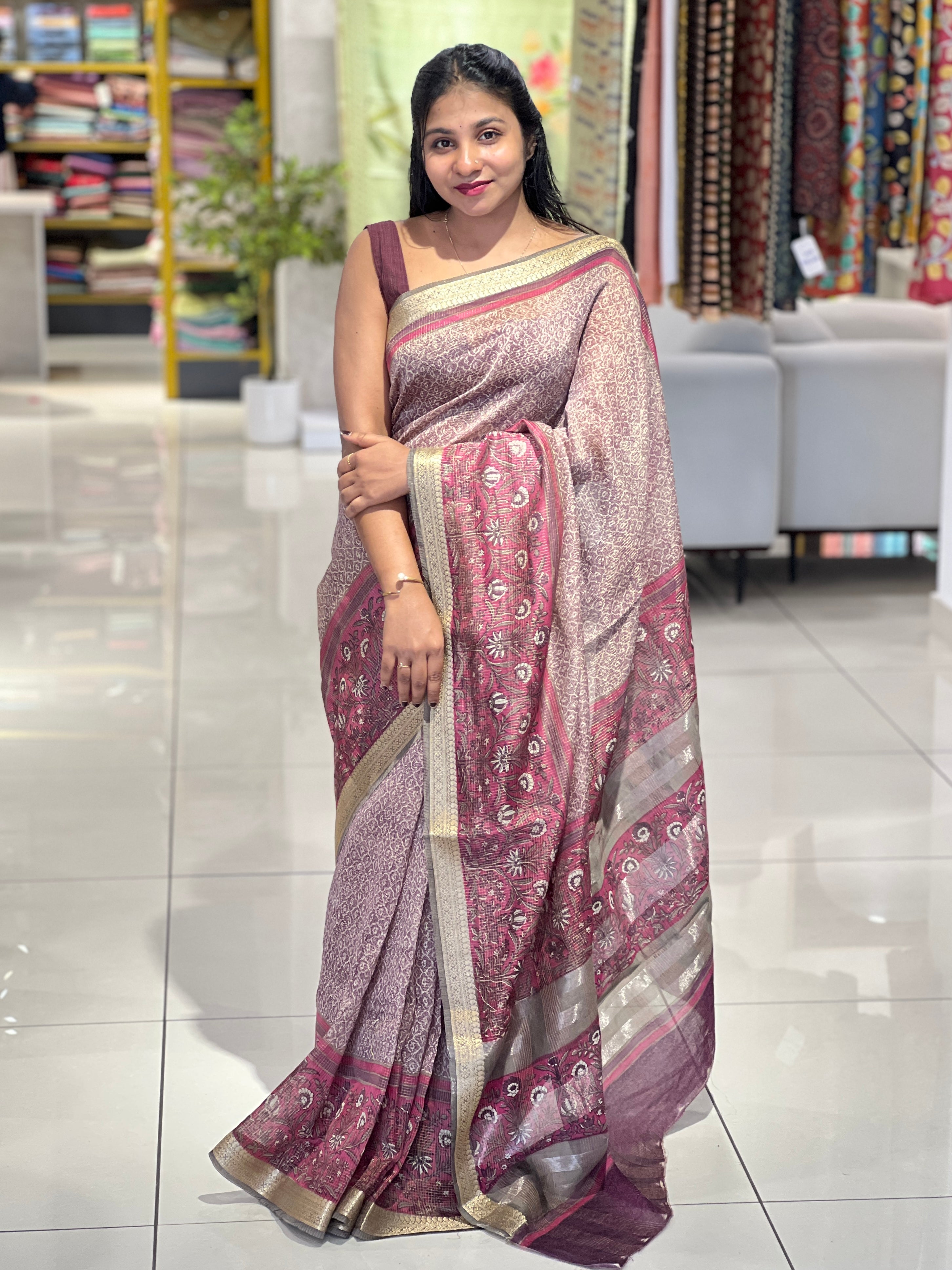 Screen Printed Chanderi Saree | SMC102