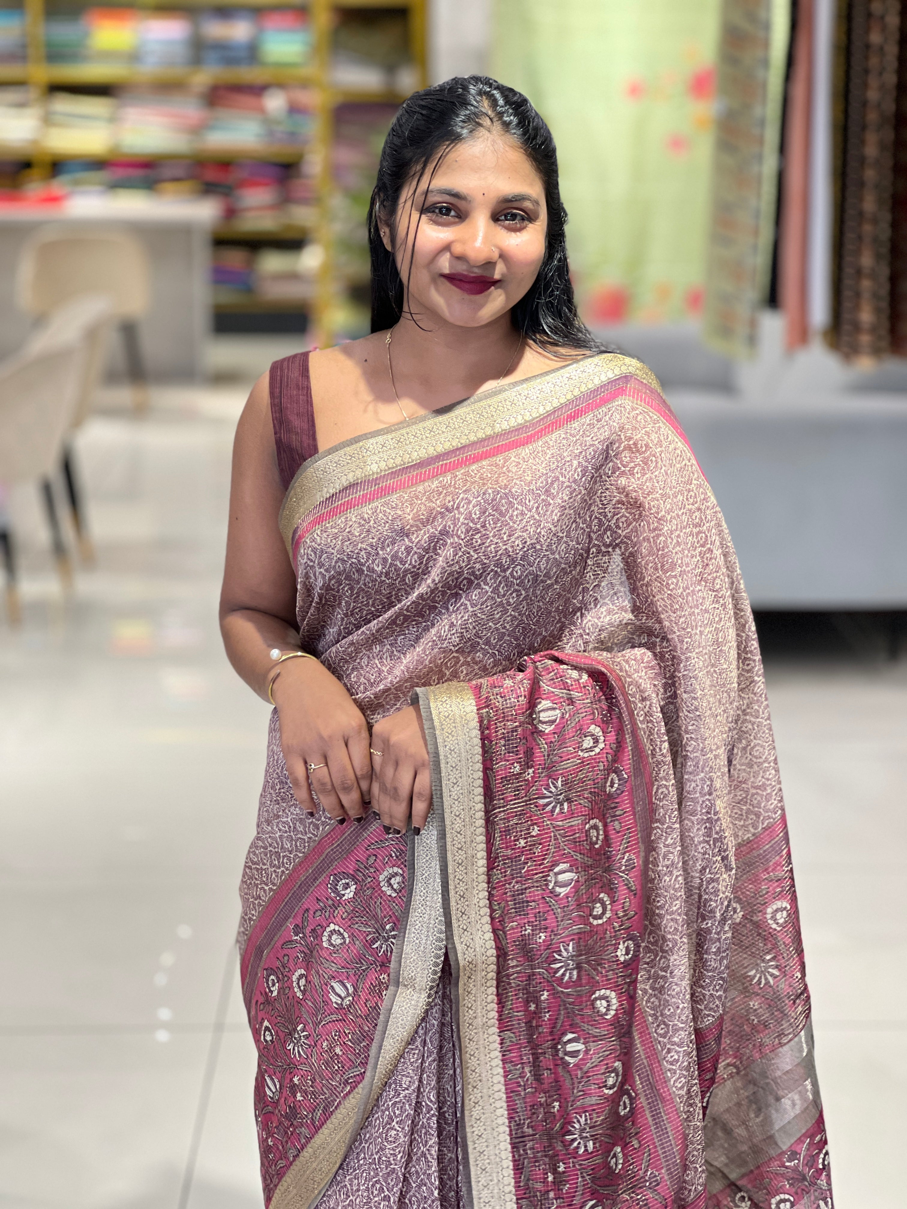 Screen Printed Chanderi Saree | SMC102