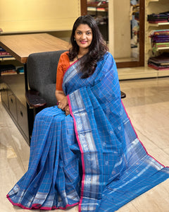 Check Patterned Kanchi Cotton Sarees | VR142