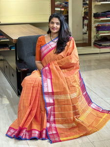 Check Patterned Kanchi Cotton Sarees | VR142