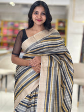 Stripe Pattern Desi Tussar Saree | HS1207