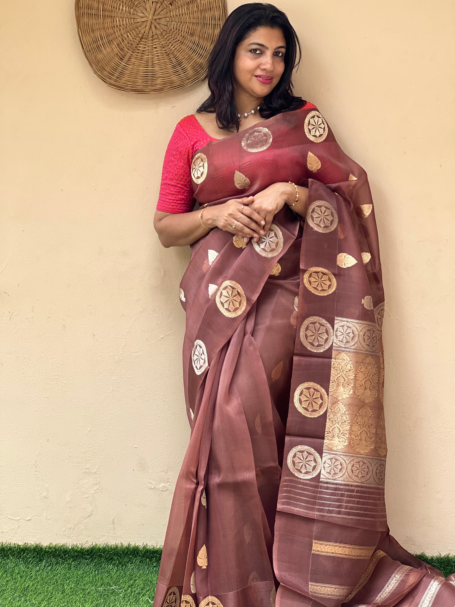 Dark Maroon Traditional Weaved Zari Organza Saree, Indian Sarees | Trendy  sarees, Organza silk saree, Stylish sarees
