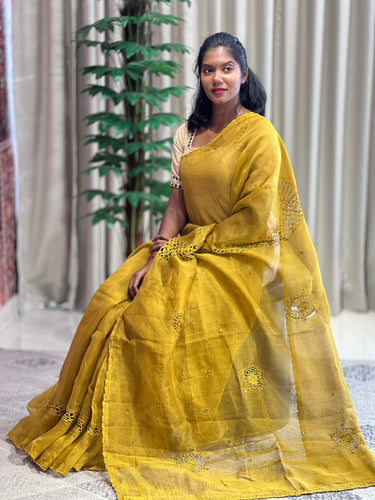 Crochet Lace With Mirror Detailed Kota Saree | SF1140