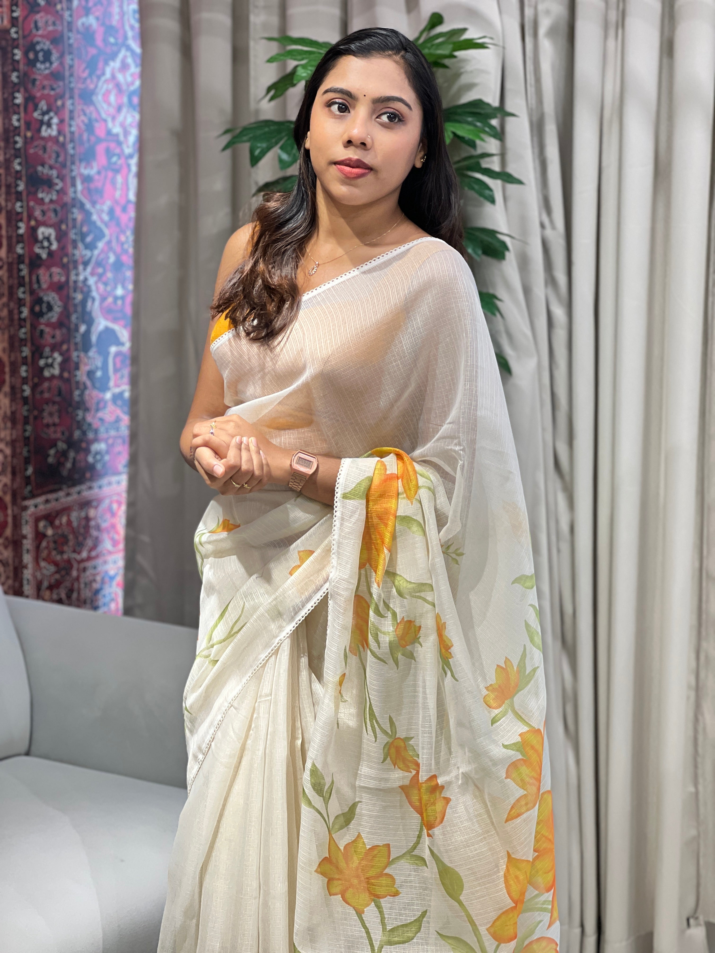 Floral Printed Kota Saree | MR446